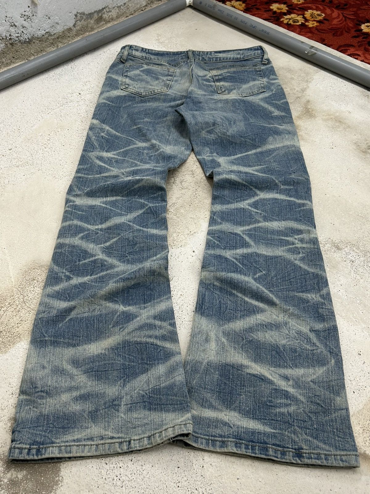 20471120 × GOSTAR DE FUGA × Japanese Brand Retro Flare Daily Topics Unique Tie Dye Wash Effect Sparkli Size US 31 - 2 Thumbnail