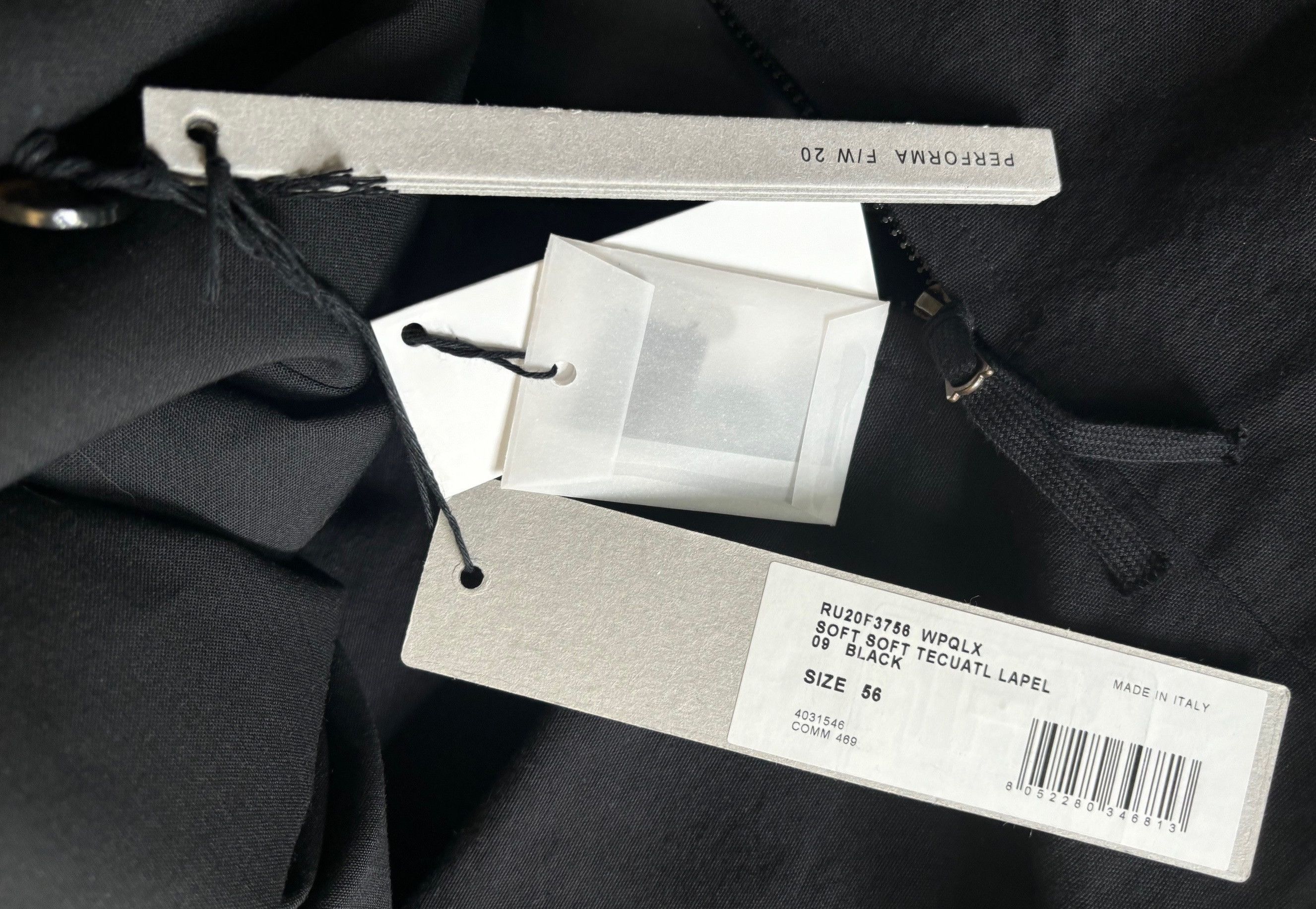 Rick Owens Blazer Performa F/W 20, RU20F3756 WPQLX, Size 56 Size 52R - 10 Thumbnail
