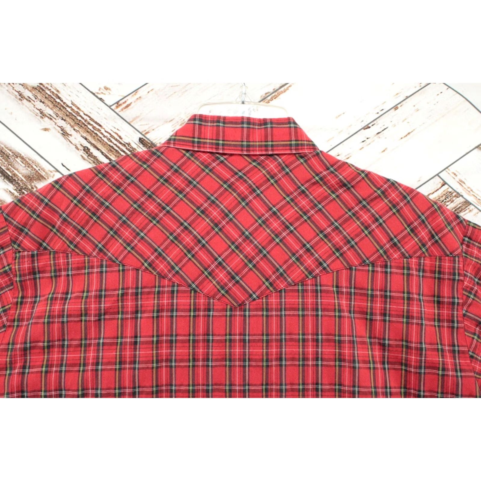Wrangler VINTAGE Wrangler Shirt Mens XL Red Plaid Pearl Snap Western Cowboy Short Sleeve Size US XL / EU 56 / 4 - 4 Thumbnail
