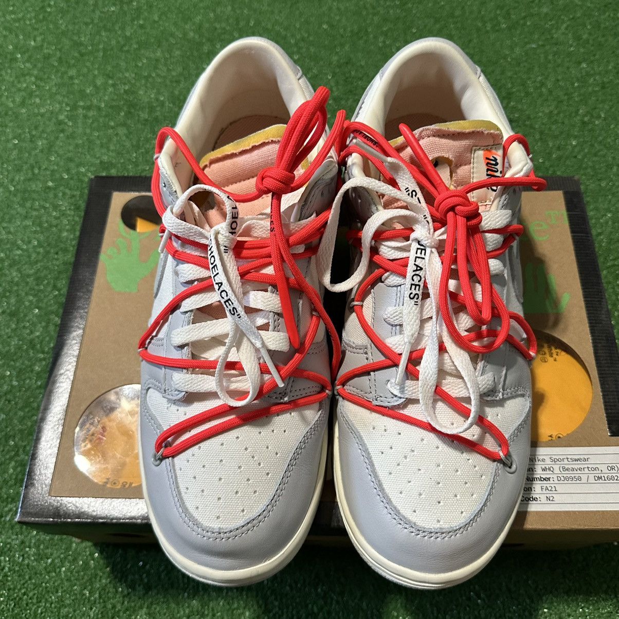 Nike × Off-White Nike Dunk Low Off White Lot 06 Of 50 Size US 9.5 / EU 42-43 - 6 Thumbnail