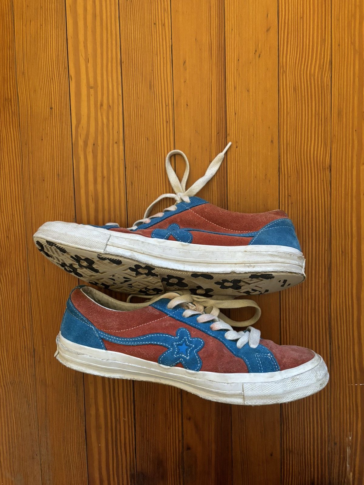 Converse × Golf Wang × Golf le Fleur Golf Le Fleur Red/Blue Original Low Top Converse Men’s 10 Size US 10 / EU 43 - 3 Thumbnail