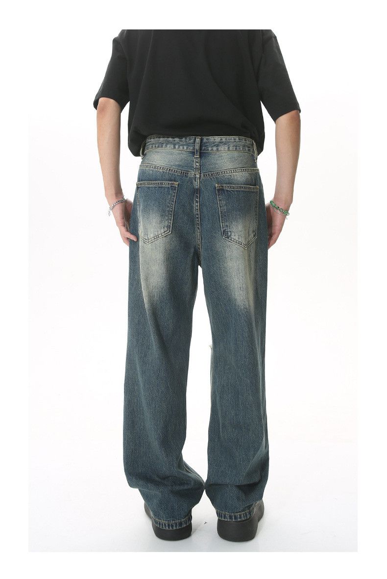 Japanese Brand × Jean Japanese retro loose straight knee ripped jeans Size US 32 / EU 48 - 6 Thumbnail