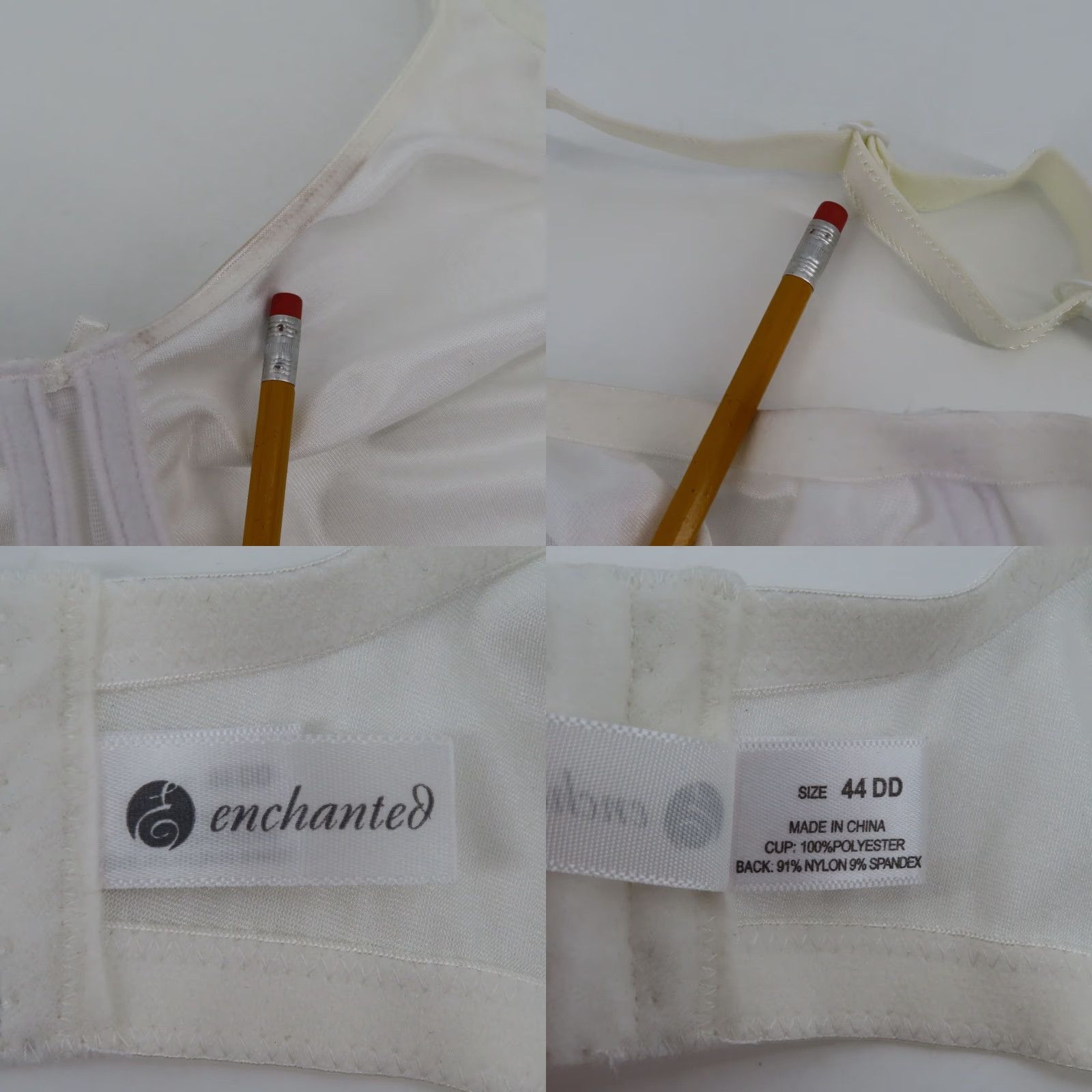 Vintage Enchanted Bra 44DD Minimizer Underwire Unlined White 537111 Size ONE SIZE - 9 Thumbnail