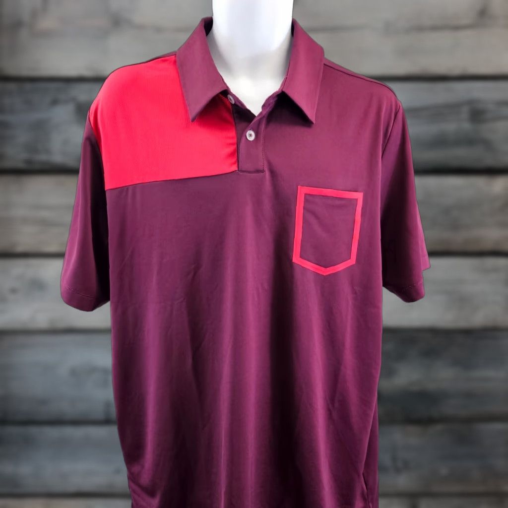 Adidas Adidas Polo Shirt Mens Large Burgundy Red Short Sleeve Puremotion Cool Max Size US L / EU 52-54 / 3 - 1 Thumbnail