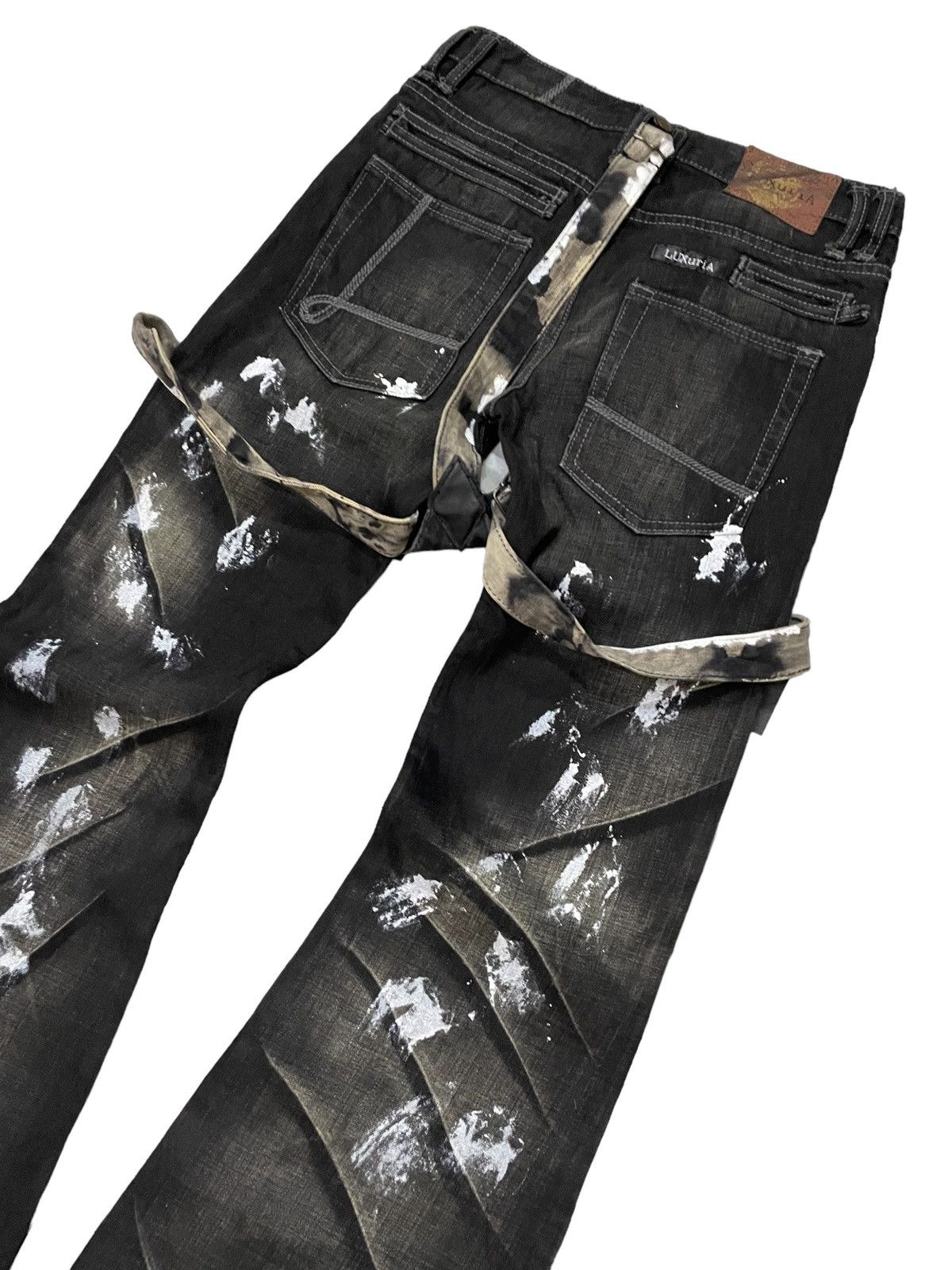 Luxuria Japan Flared Wide Leg Loose Laser Wash Man Jeans