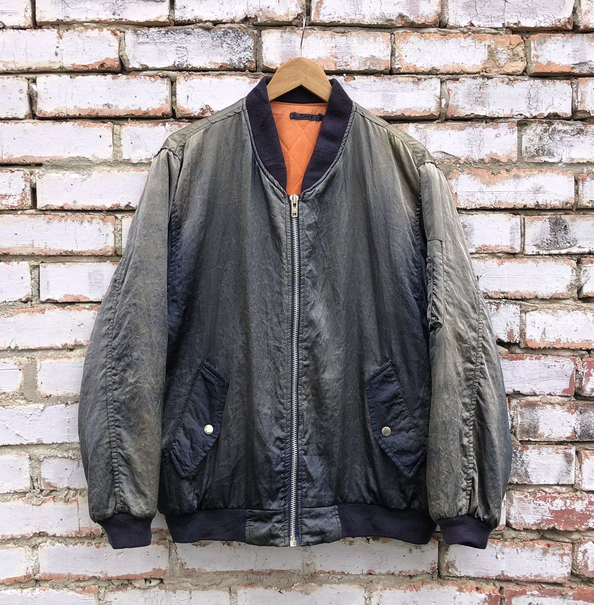 Vintage Faded Intermediate Ma-1 Bomber Jacket by Laldanthany
