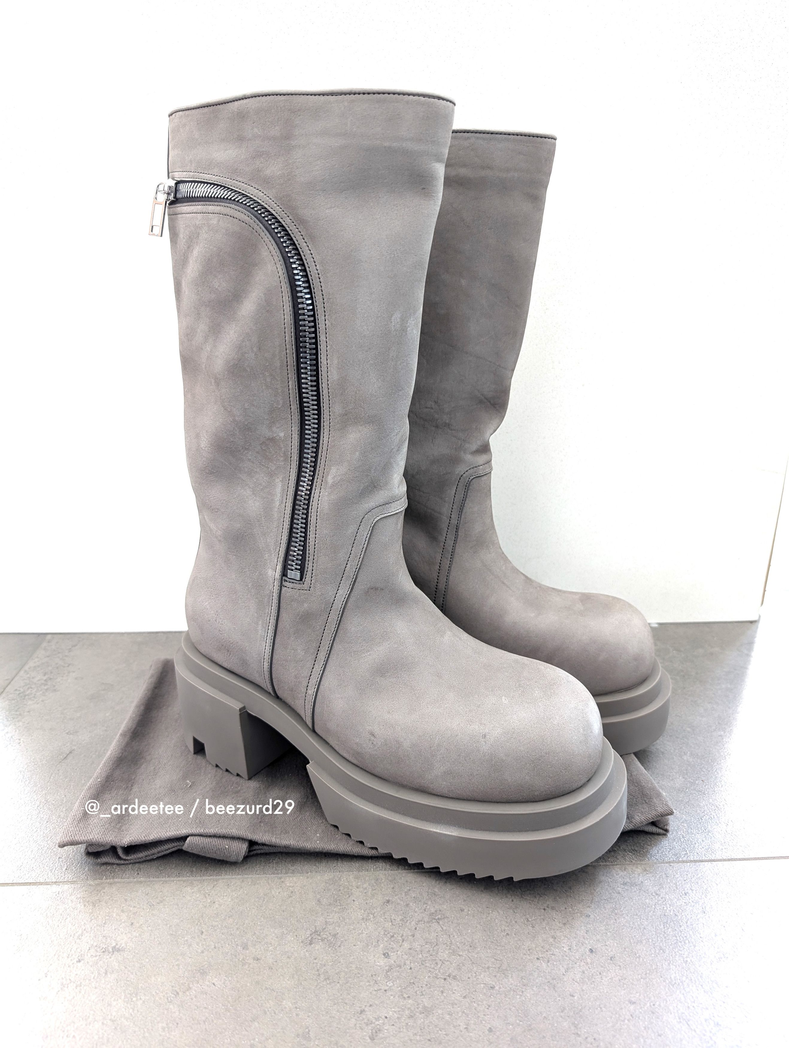 Rick Owens 💥RARE SAMPLE DUST LEATHER BAUHAUS BOGUN BOOTS Size US 11 / EU 44 - 1 Thumbnail