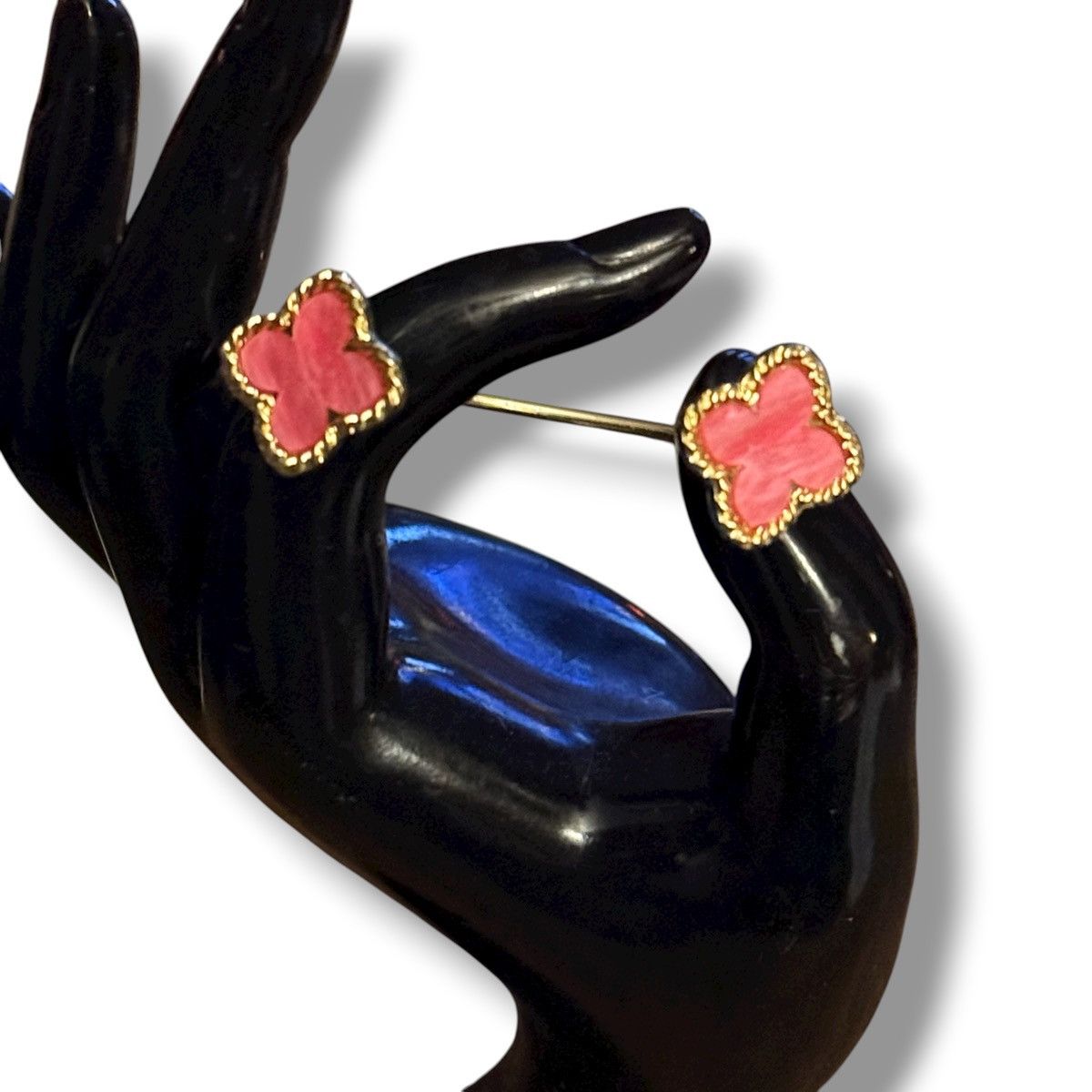 Other Gold tone pink clover open cuff bangle bracelet Size ONE SIZE - 3 Thumbnail