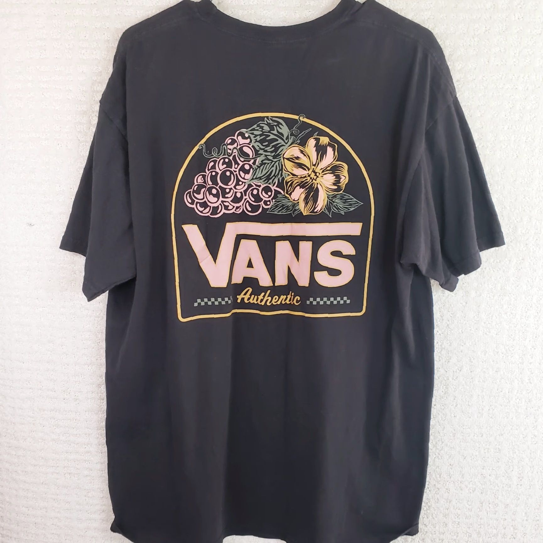 Vans VANS Off The Wall T-shirt Black XL Flowers Grapes Graphic Unisex Adults Crew Short Sleeve Jersey Cotton Pullover Casual Size XL / US 12-14 / IT 48-50 - 6 Thumbnail