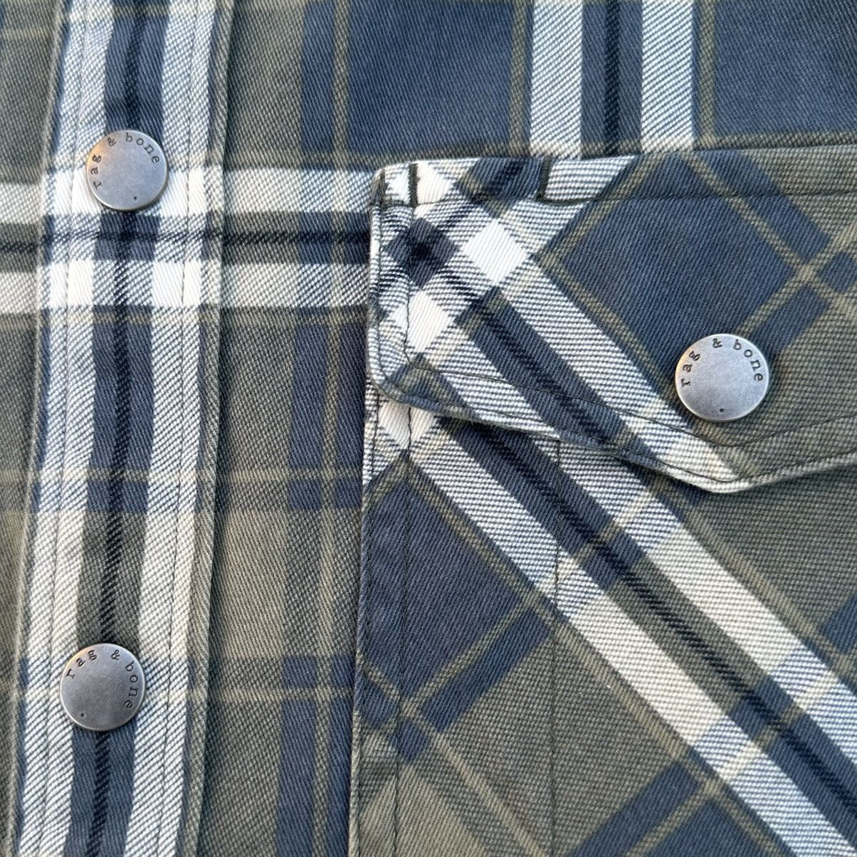Rag & Bone Rag & Bone Engineered Plaid Snap Up Shirt Green/Blue Small Size US S / EU 44-46 / 1 - 7 Thumbnail
