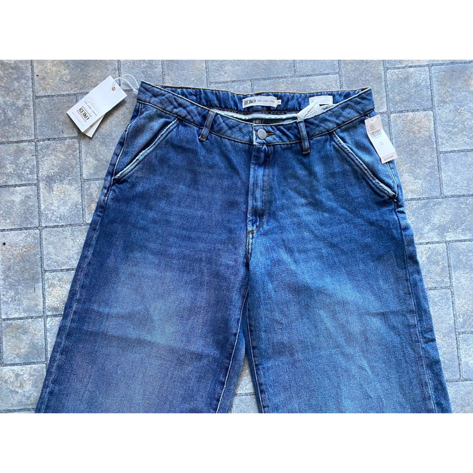 Vintage Anthropologie Reiko Wide Cropped Pants Blue Women’s Size 30 Size 30" / US 8 / IT 44 - 3 Thumbnail