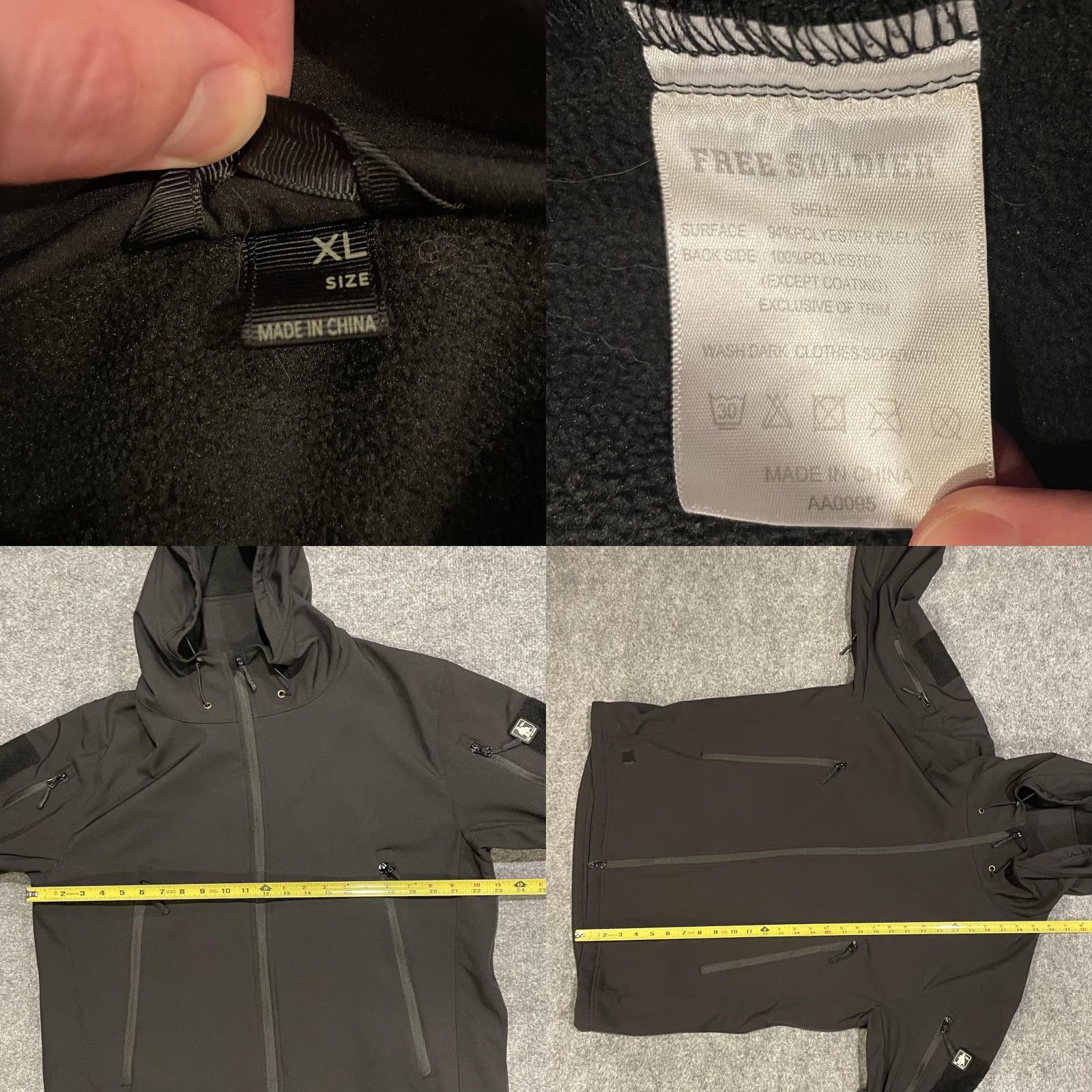 Vintage Free Soldier Tactical Softshell Jacket Mens XL Black Hooded Military Outdoor Size US XL / EU 56 / 4 - 8 Thumbnail