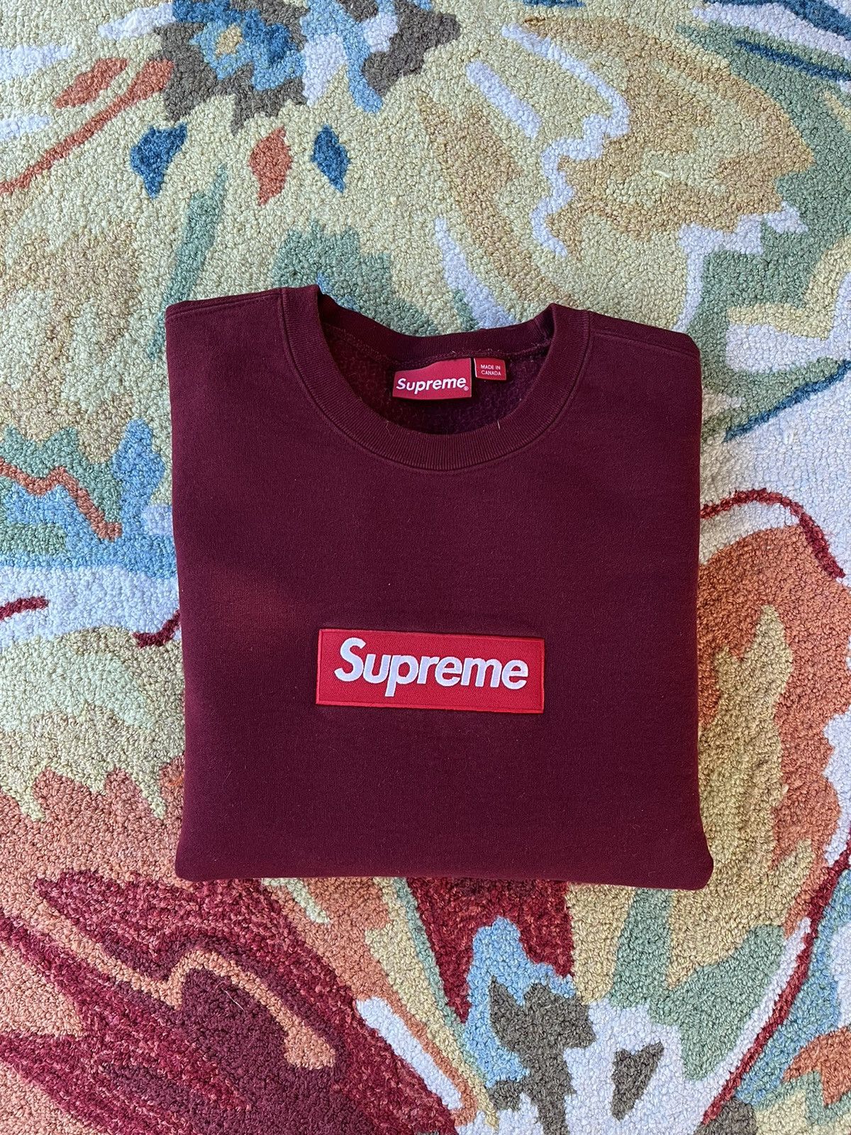 Supreme burgundy store box logo tee