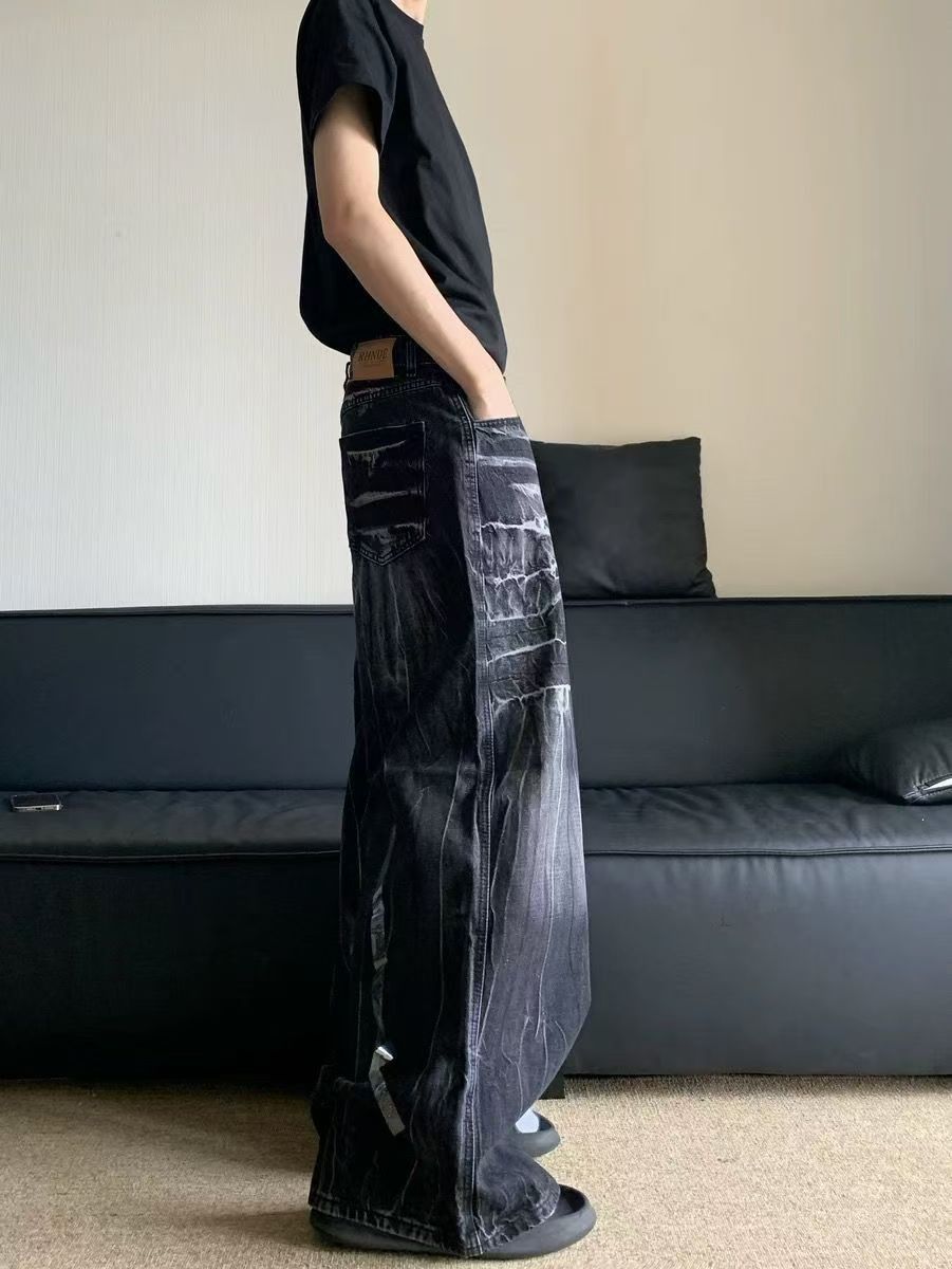 Japanese Brand × Jean American street retro lightning distressed jeans Size US 32 / EU 48 - 3 Thumbnail
