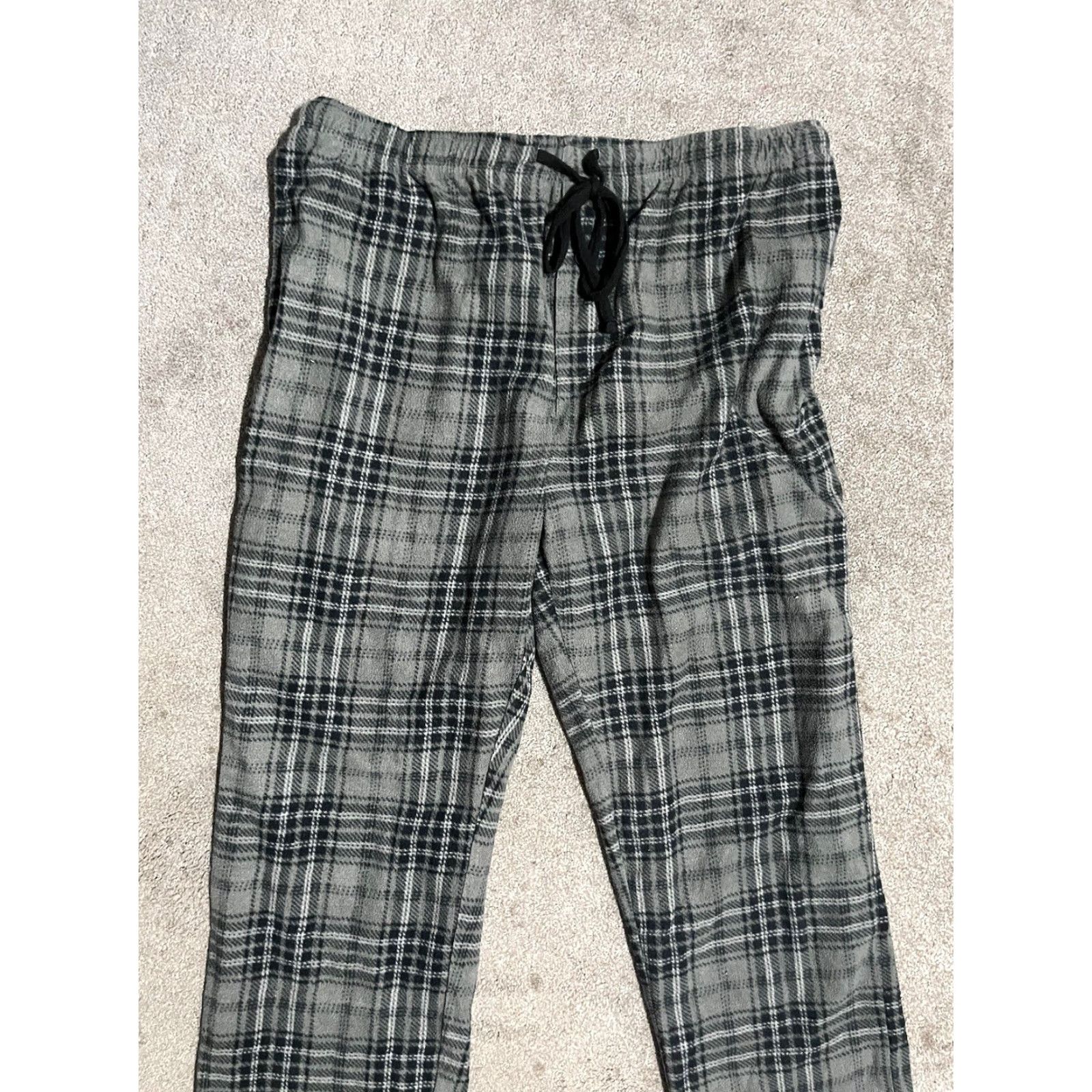Beverly Hills Polo Club VINTAGE Beverly Hills Polo Club Pajama Pants Men XL Gray Plaid Fleece Knit Polyester Drawstring Size US XL / EU 56 / 4 - 2 Thumbnail
