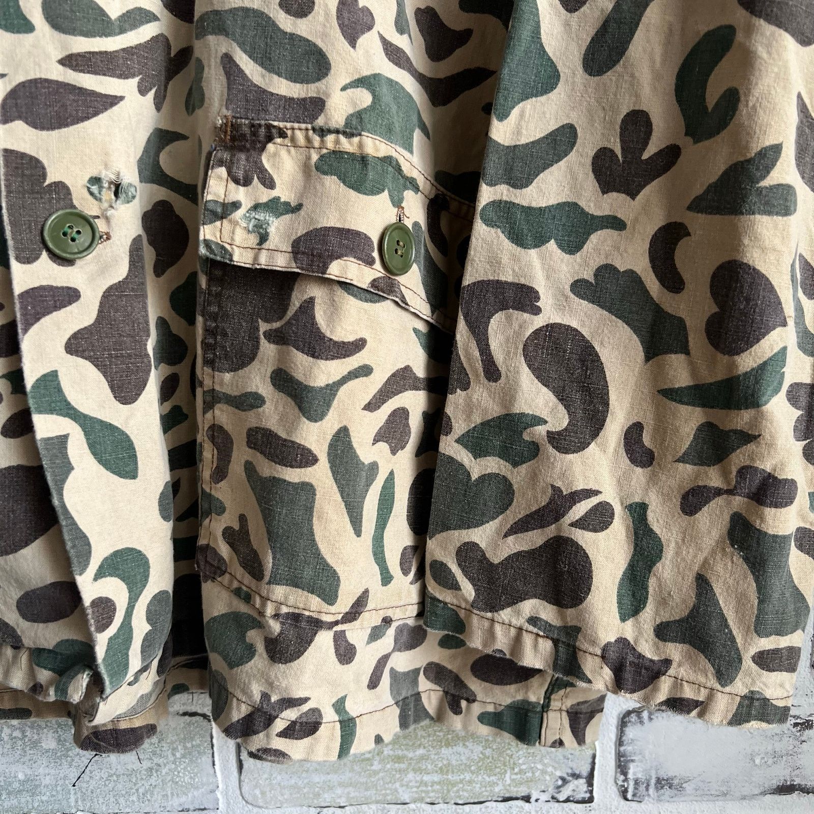 Unknown London Rare Vintage 40's Frog Camo Button Up Jacket Size XXL 24x31 Size US XL / EU 56 / 4 - 3 Thumbnail
