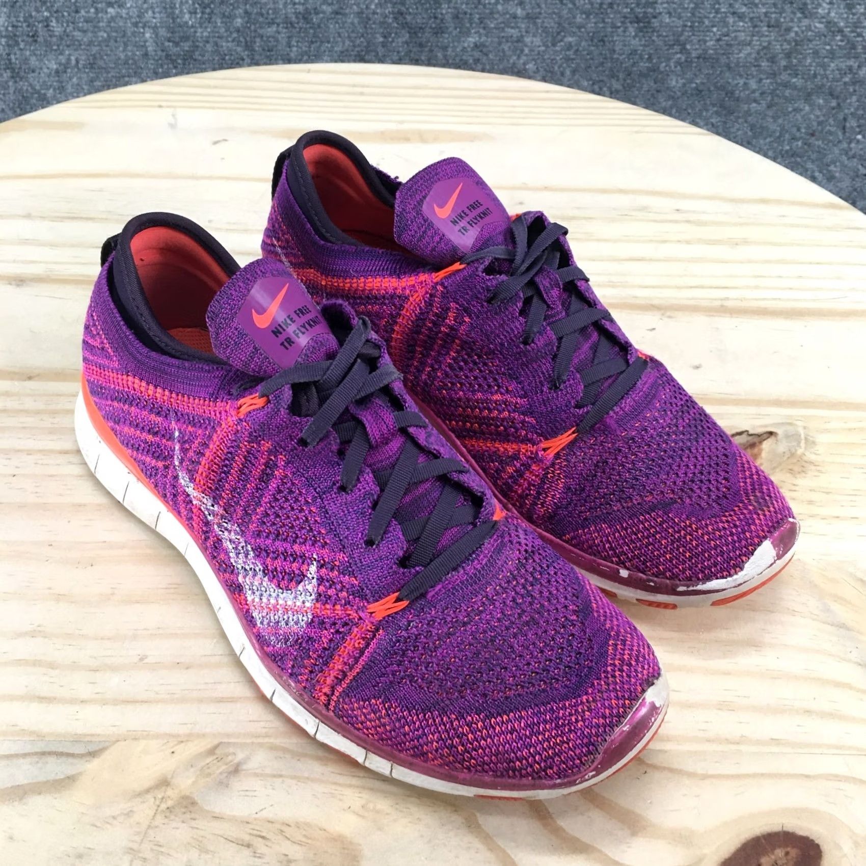 Nike Nike Womens 7 Purple Free TR Flyknit Running Training Sneakers Lace Up 718785502 Size US 7 / IT 37 - 3 Thumbnail