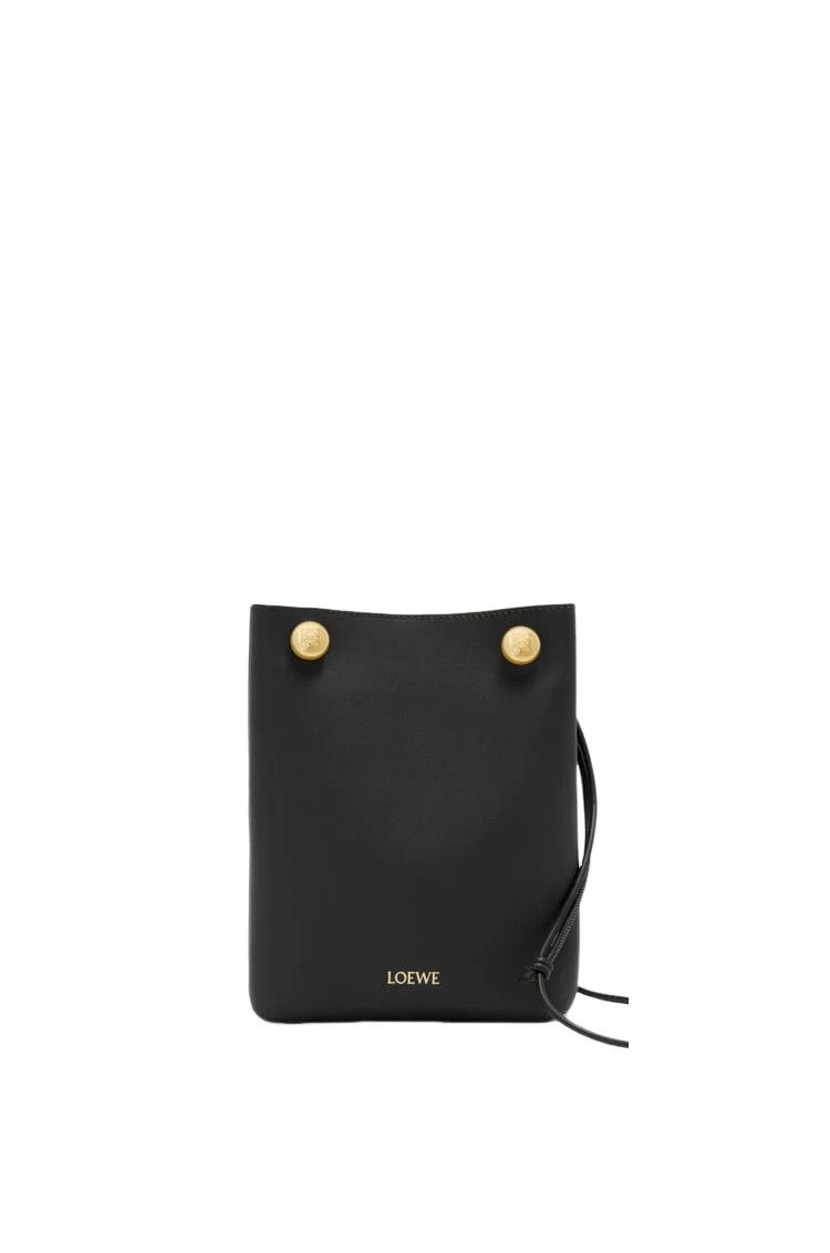 Loewe LOEWE Pebble New $1850 Black Smooth Leather Pouch Size ONE SIZE - 1 Thumbnail
