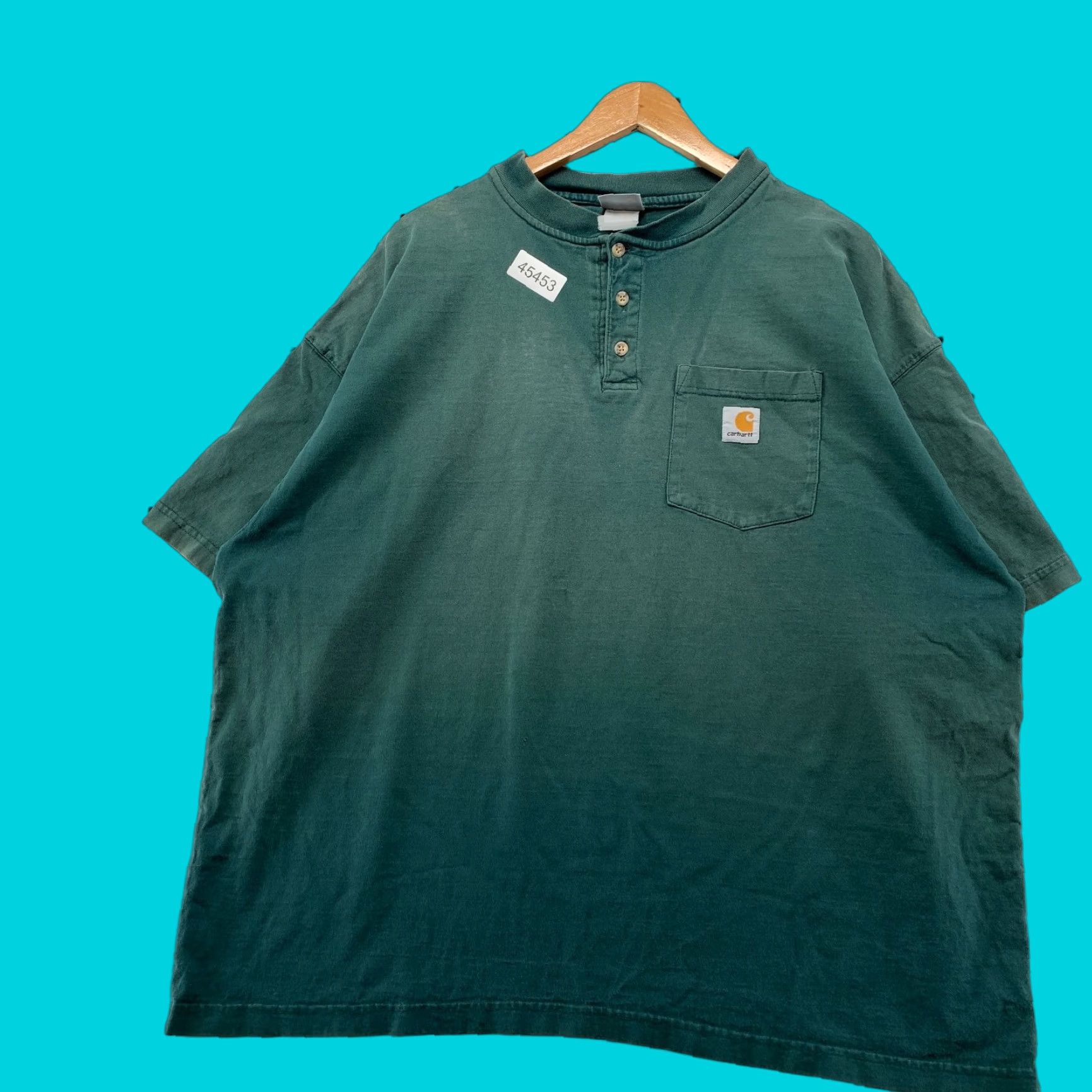 Carhartt VINTAGE Carhartt Henley Shirt Mens 2XL Sun Faded Green Distressed Workwear Shirt Men 2XL Green Carhartt Henley Distressed Workwear Size US XXL / EU 58 / 5 - 1 Thumbnail