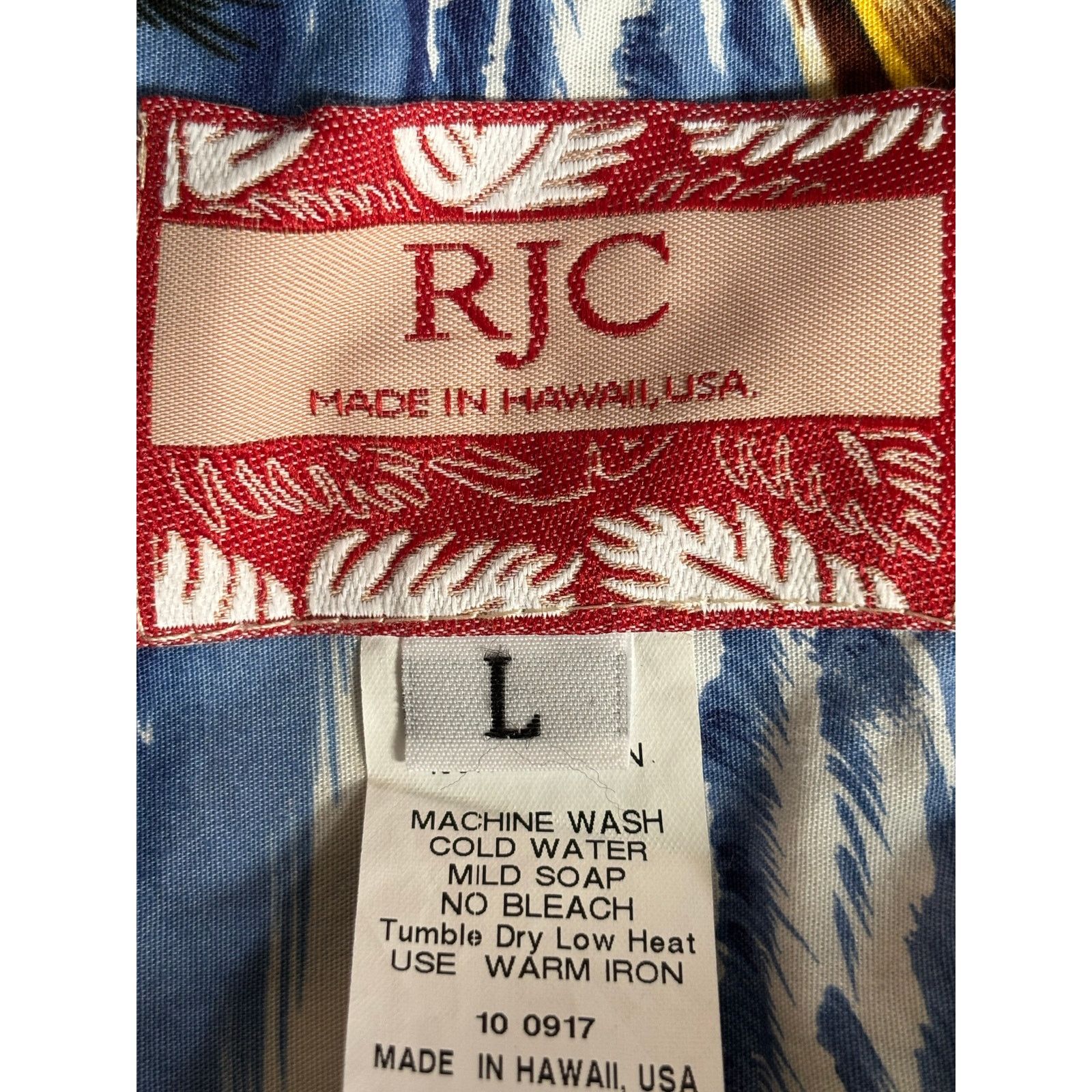Vintage Vintage 90s RJC Hawaiian Shirt Island Map Print Blue Palm Size US L / EU 52-54 / 3 - 8 Thumbnail