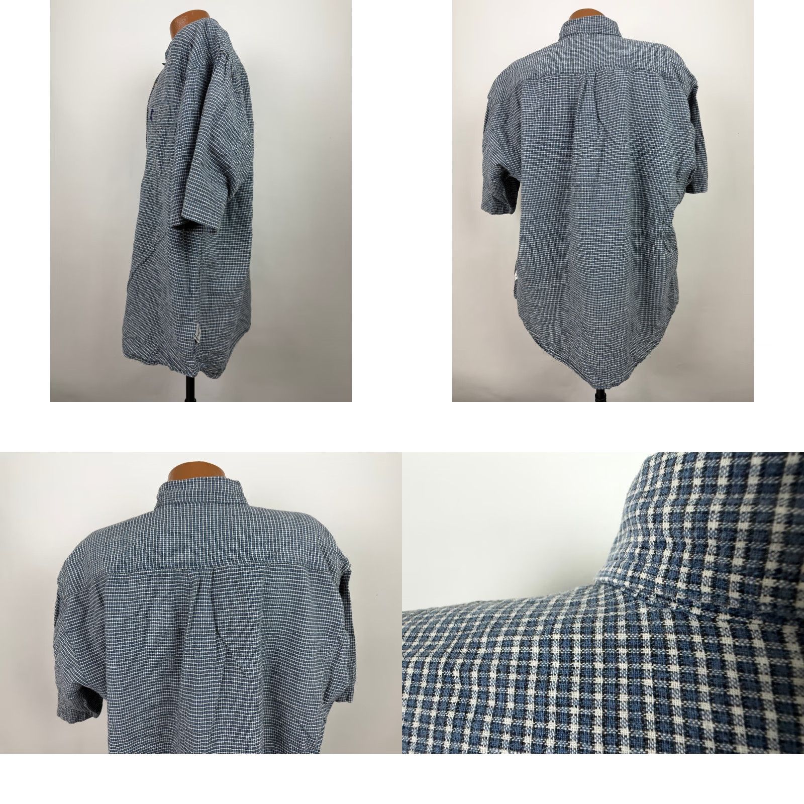 Disney VINTAGE Disney Shirt Men XL Oversized Button-Down Linen Cotton Check 90s Mickey Mouse Blue Regular Mens XL Shirt Size US XL / EU 56 / 4 - 8 Thumbnail