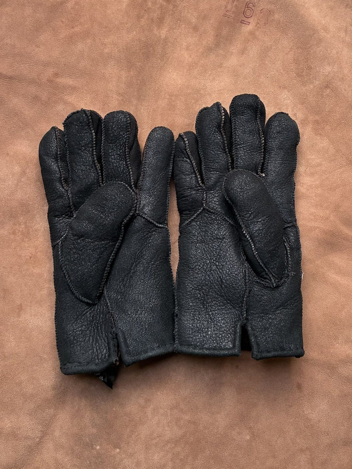 Other SHEARLING REAL LEATHER SHEEP WOOL LINED GLOVES Size ONE SIZE - 3 Thumbnail