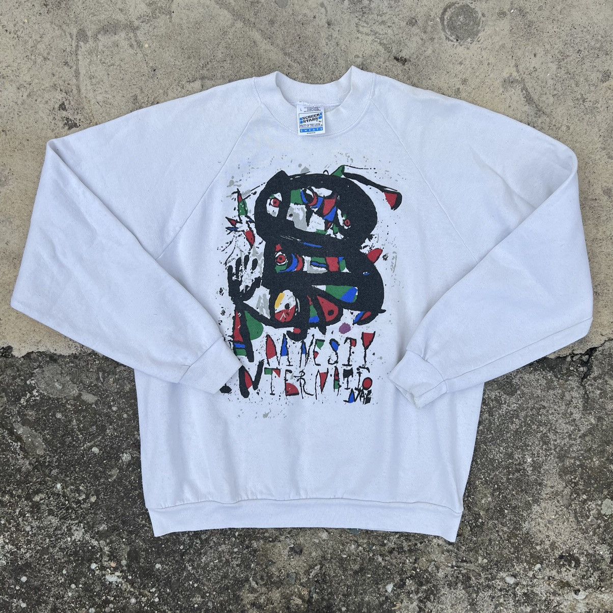 Vintage Vintage Crazy Abstract Fleece Sweatshirt Screen Stars 90s Size US L / EU 52-54 / 3 - 1 Thumbnail