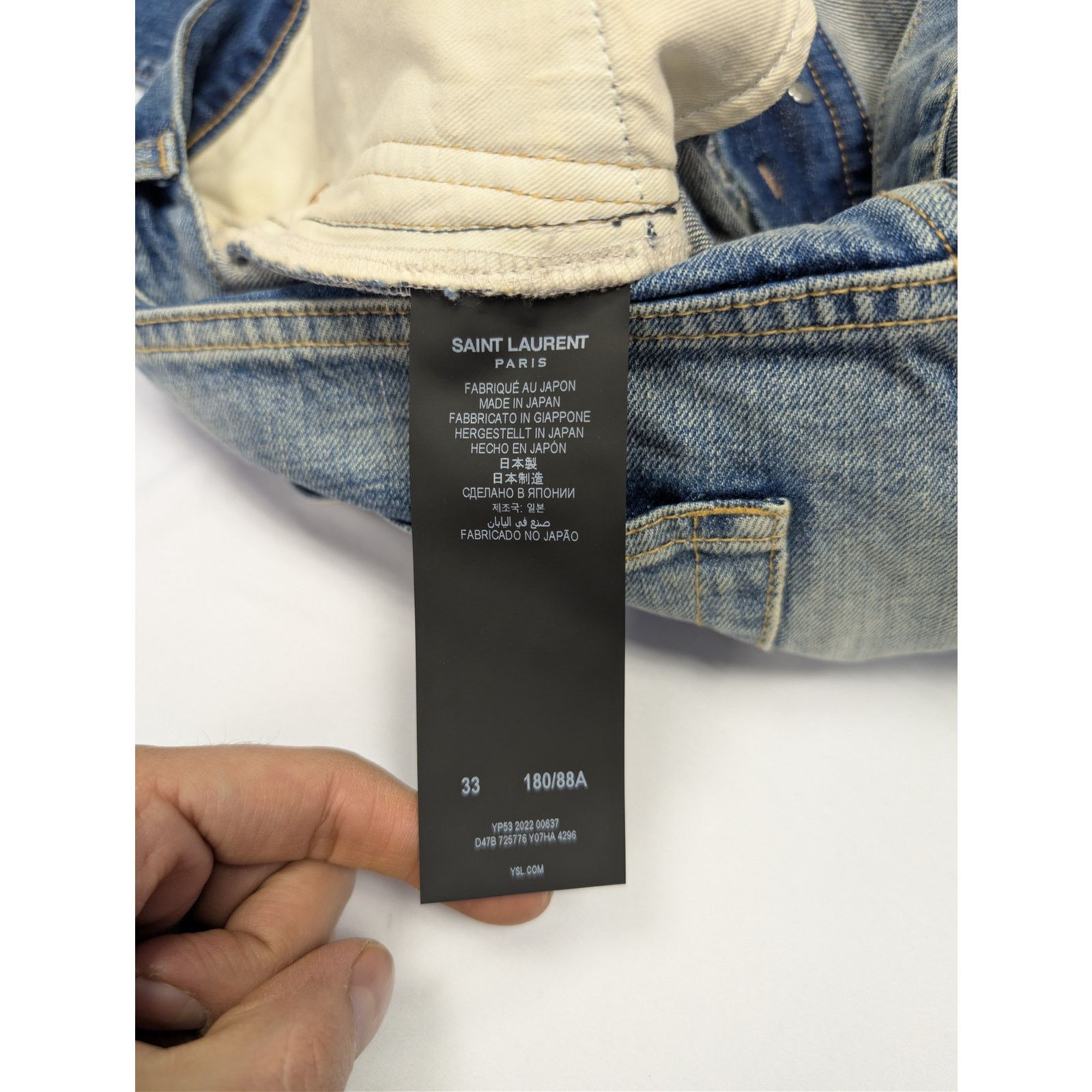 Saint Laurent Paris o1rshd1 Mick Jeans in Authentic Vintage Blue Size US 33 - 17 Thumbnail