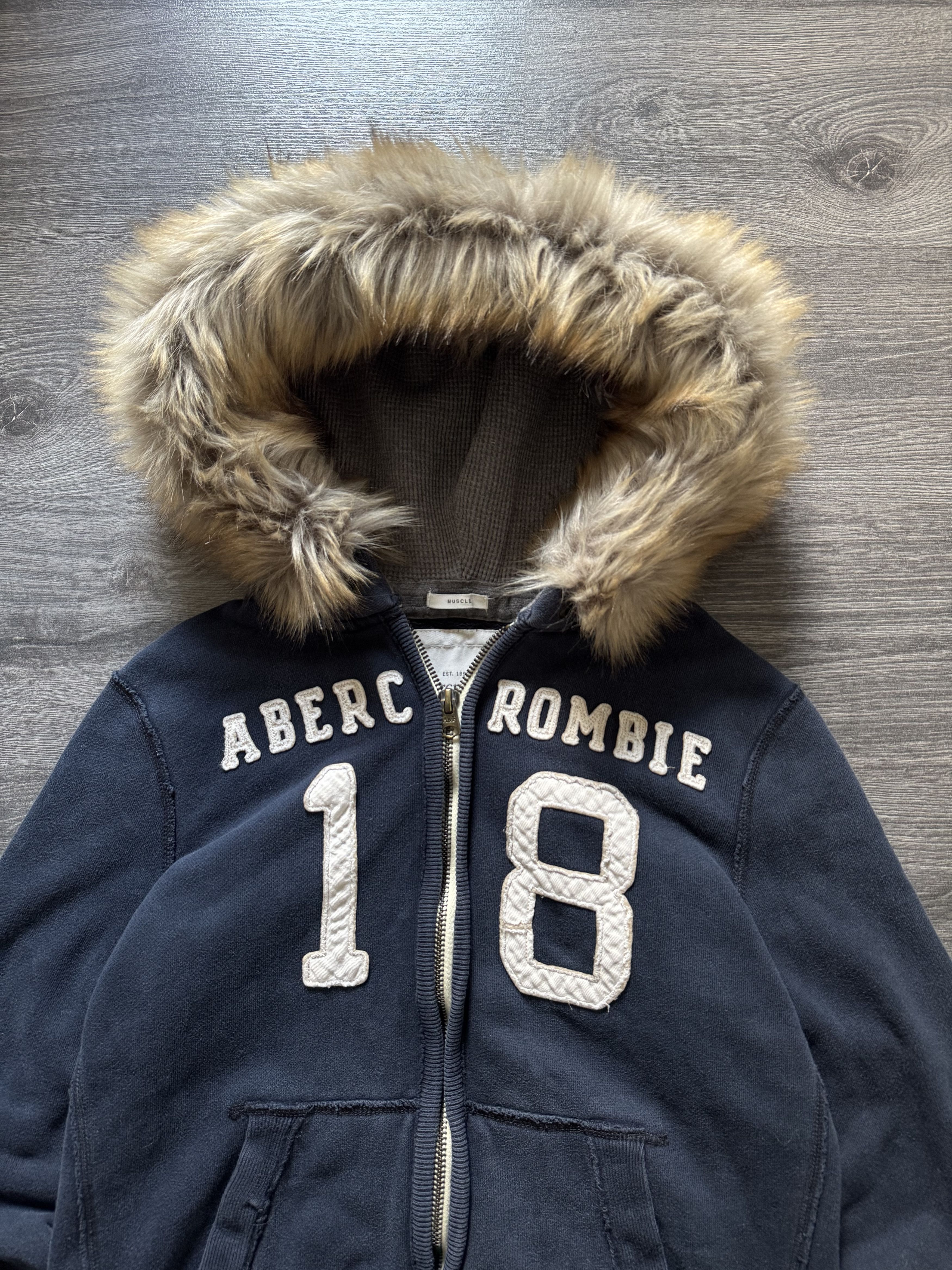 2000s Abercrombie Fitch Fur Hoodie Zip Up if6was9 lgb