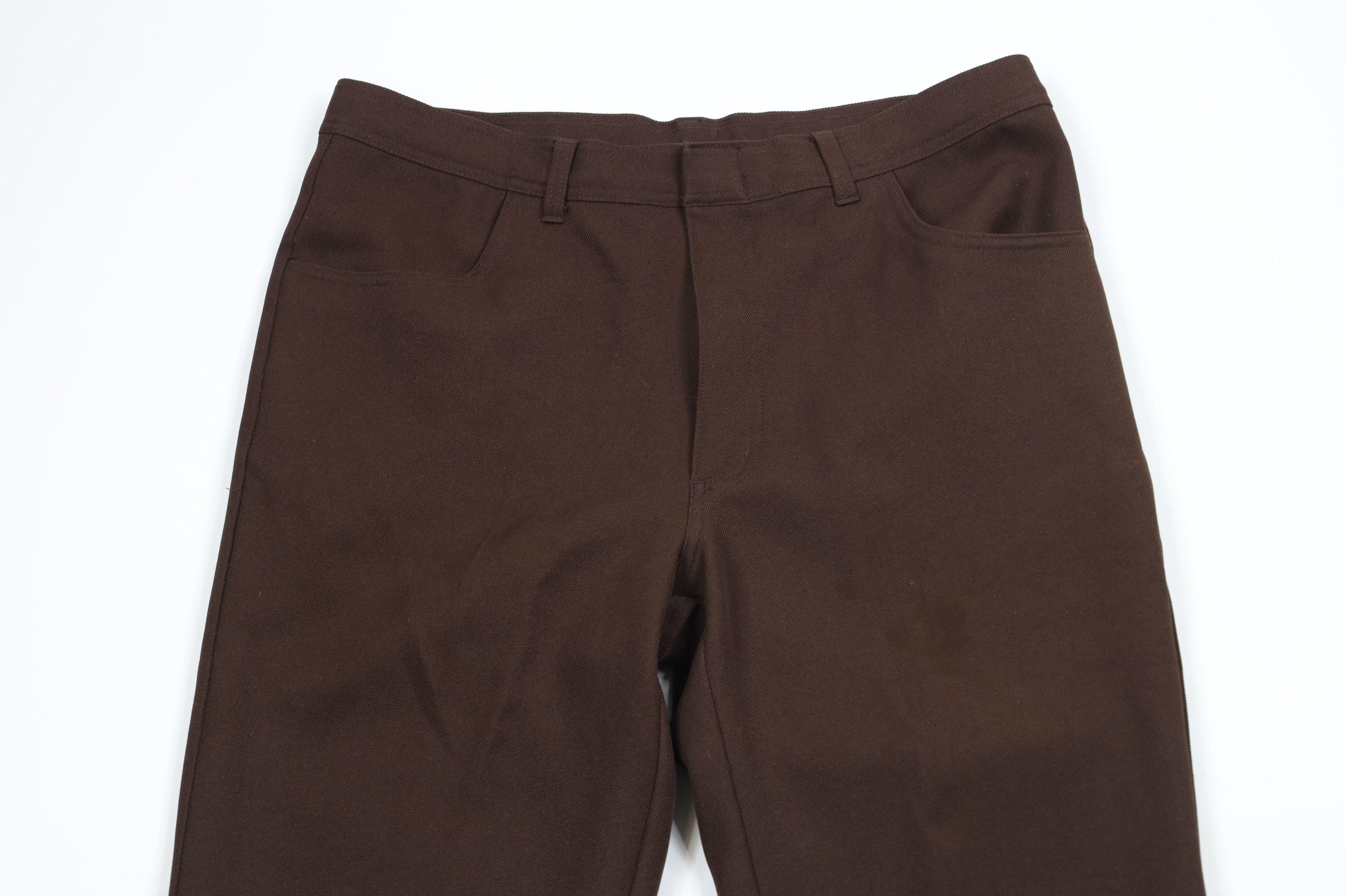 Vintage Vintage 90s Streetwear Wide Leg Chino Pants Brown Polyester Size US 36 / EU 52 - 2 Thumbnail