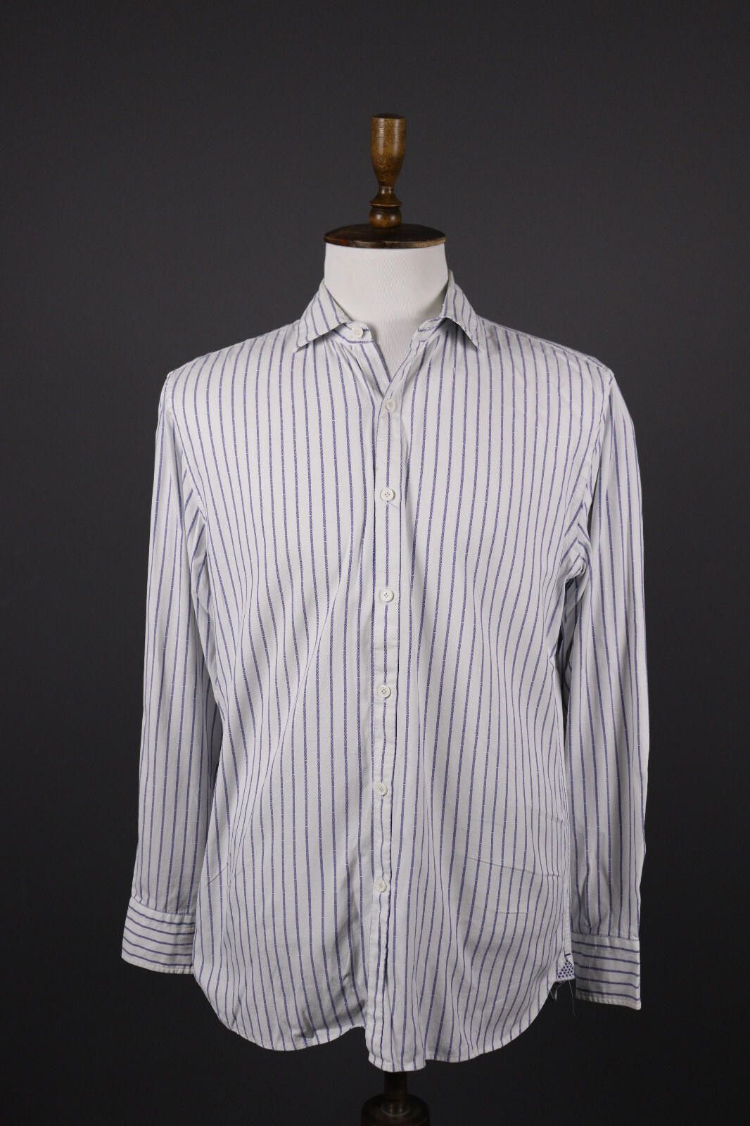 Designer Boggi Milano New Classic Custom Fit Stripe Shirt Size XL Size US XL / EU 56 / 4 - 1 Thumbnail