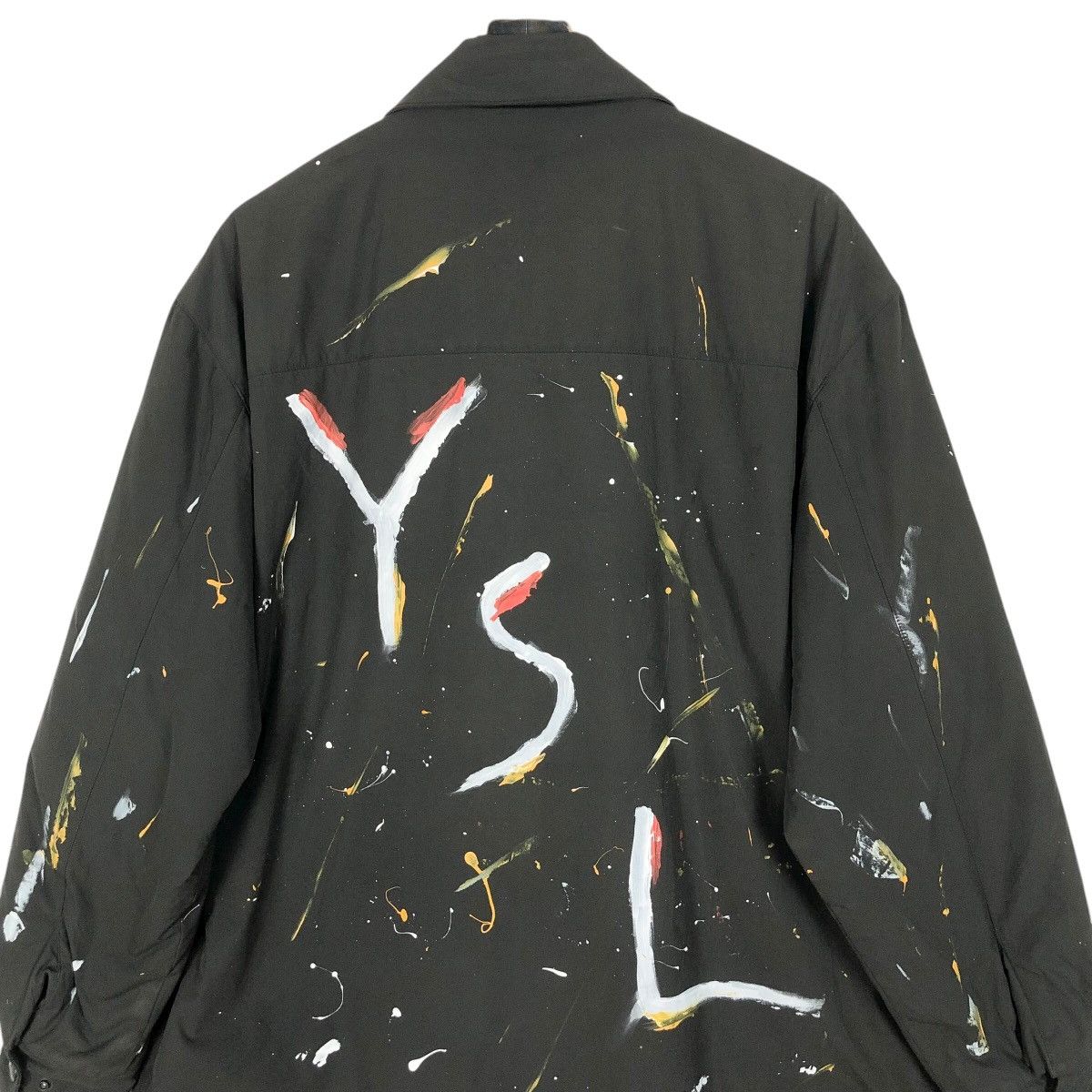 Yves Saint Laurent Yves Saint Laurent Pour Homme Big Logo Paint Splatter Parka Size US L / EU 52-54 / 3 - 12 Thumbnail