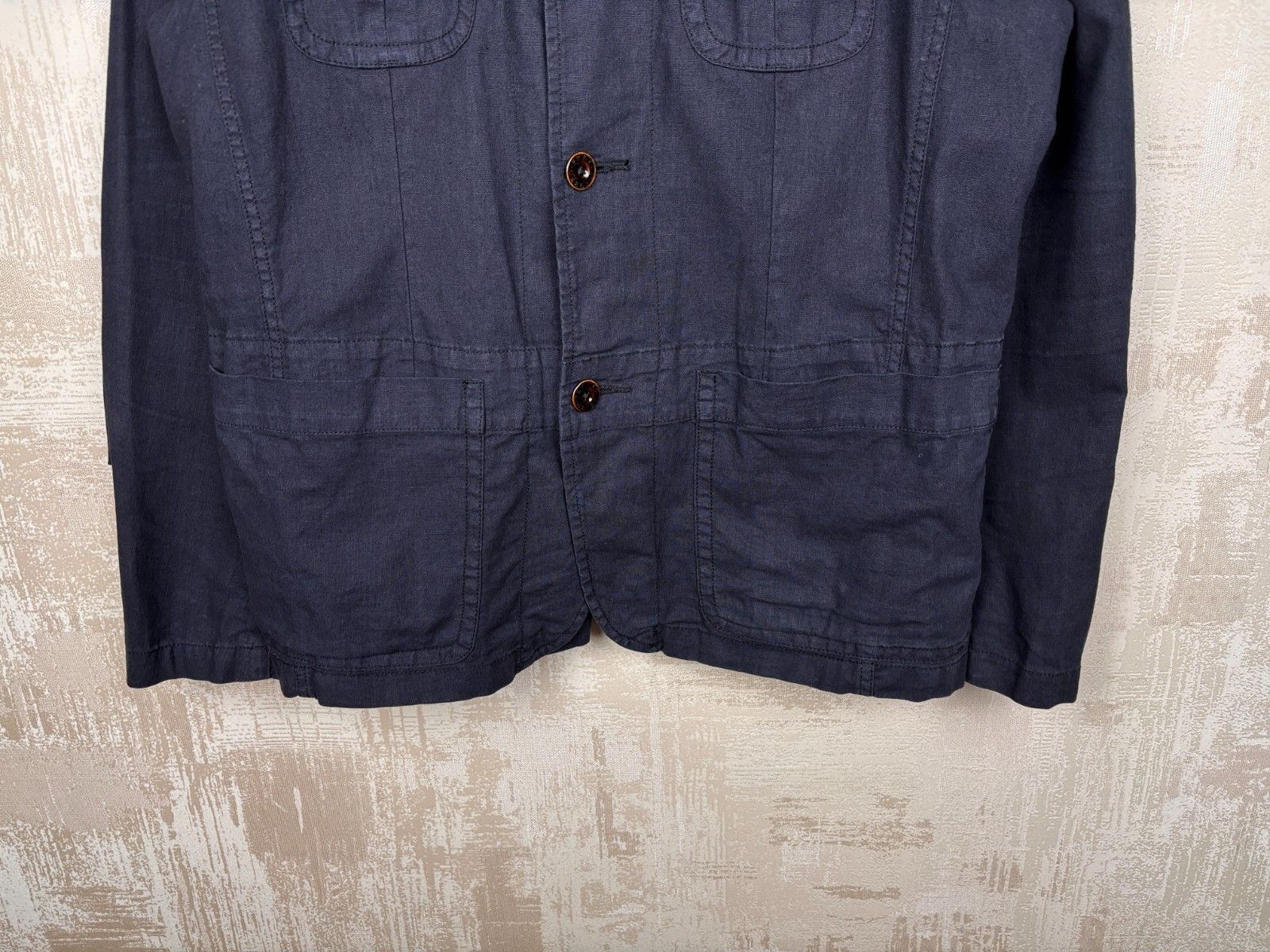 Pretty Green Pretty Green Linen / Cotton Pockets Jacket Navy Size US L / EU 52-54 / 3 - 7 Thumbnail