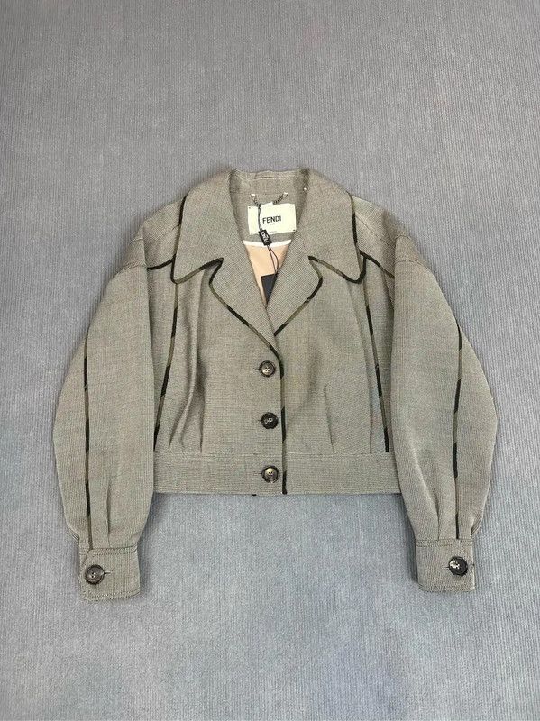 Fendi Fendi Gray Wool Women's Jacket 0089 Size S / US 4 / IT 40 - 1 Thumbnail