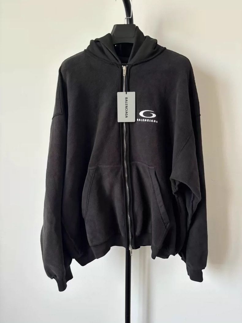 Balenciaga Reverse single ring logo zipper sweater jacket