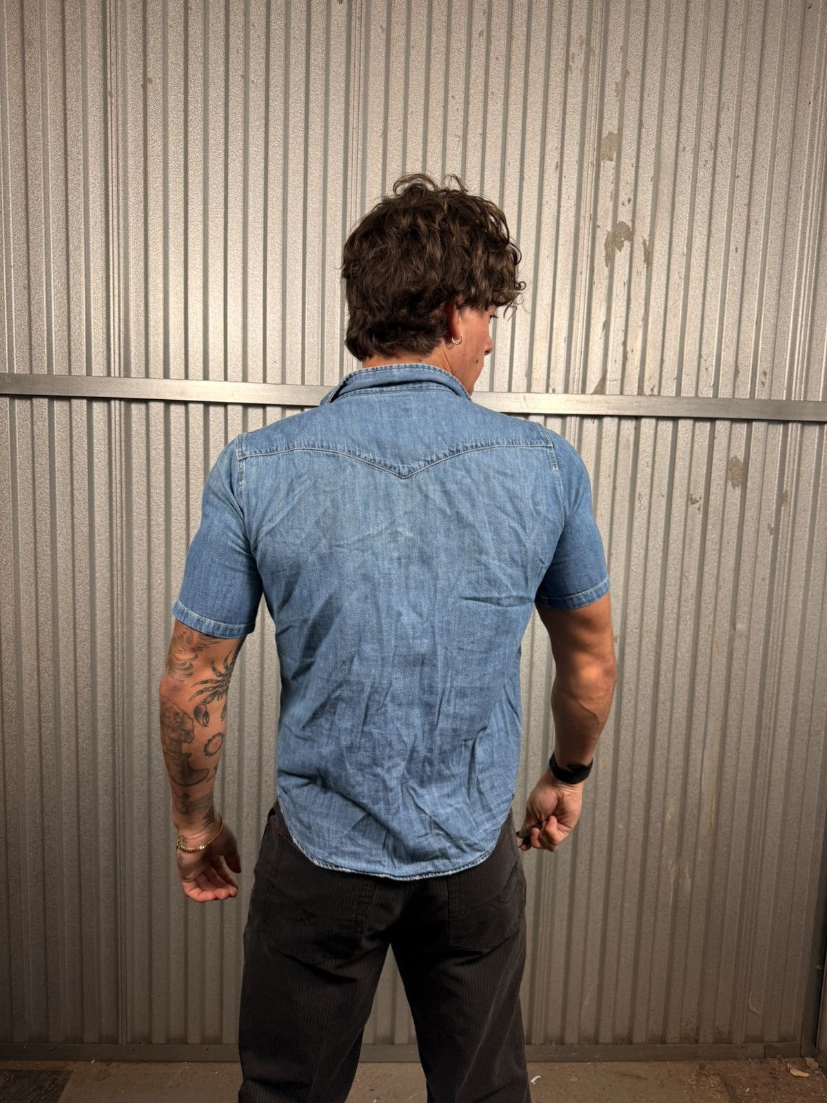 Levi's Vintage Clothing Vintage Levis Western Denim Pearl Snap Button Up Shirt Size US M / EU 48-50 / 2 - 4 Thumbnail