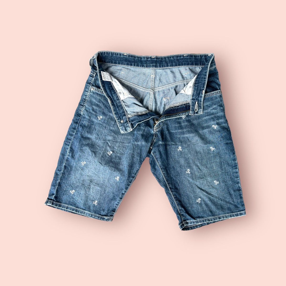 Vintage × Wrangler VINTAGE WRANGLER SKULL EMBROIDERED DENIM SHORTS Size US 28 / EU 44 - 12 Thumbnail