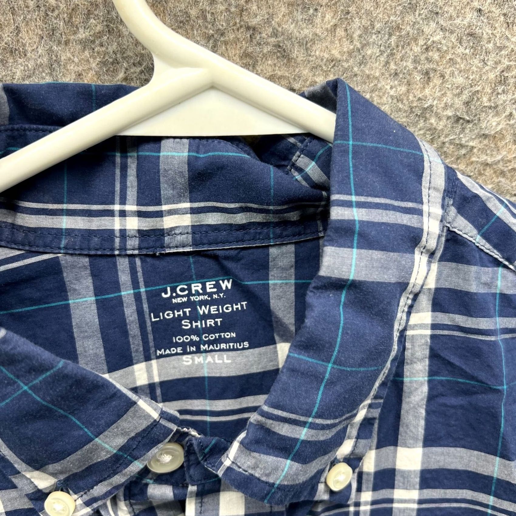 J.Crew VINTAGE J.CREW Shirt Men S Blue Button-Down Plaid Lightweight Preppy Dress/Workwear Size 36R - 6 Thumbnail