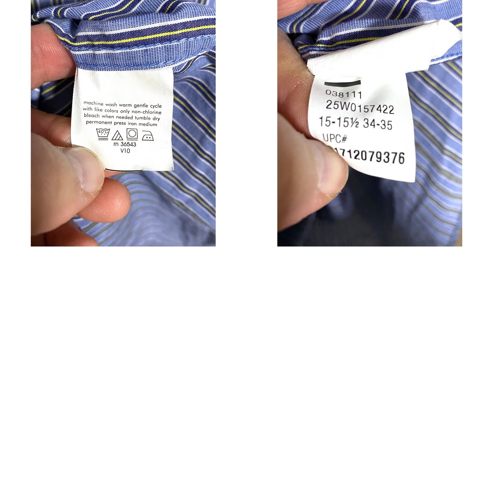 Chaps Chaps Dress Shirt Mens 15.5 34/35 M Wrinkle Resistant Button-Down Blue Striped Casual Business Size US L / EU 52-54 / 3 - 8 Thumbnail