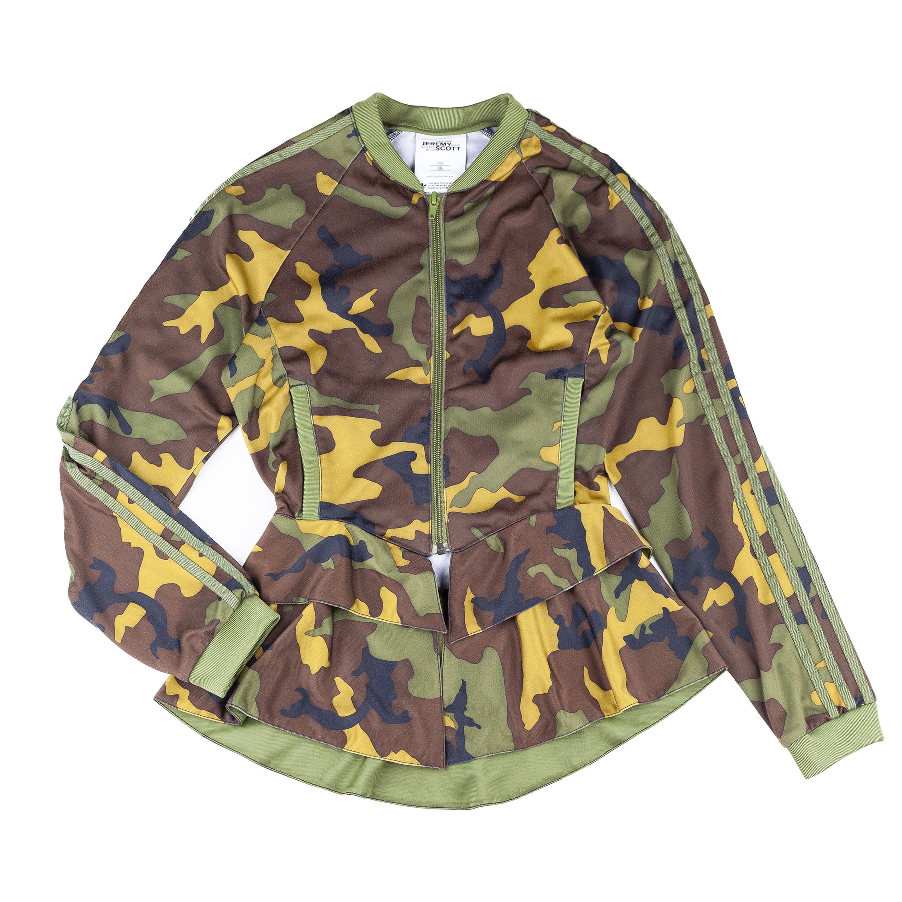 Adidas × Jeremy Scott Adidas Originals x Jeremy Scott Peplum Camouflage Jacket (S) Size S / US 4 / IT 40 - 1 Thumbnail