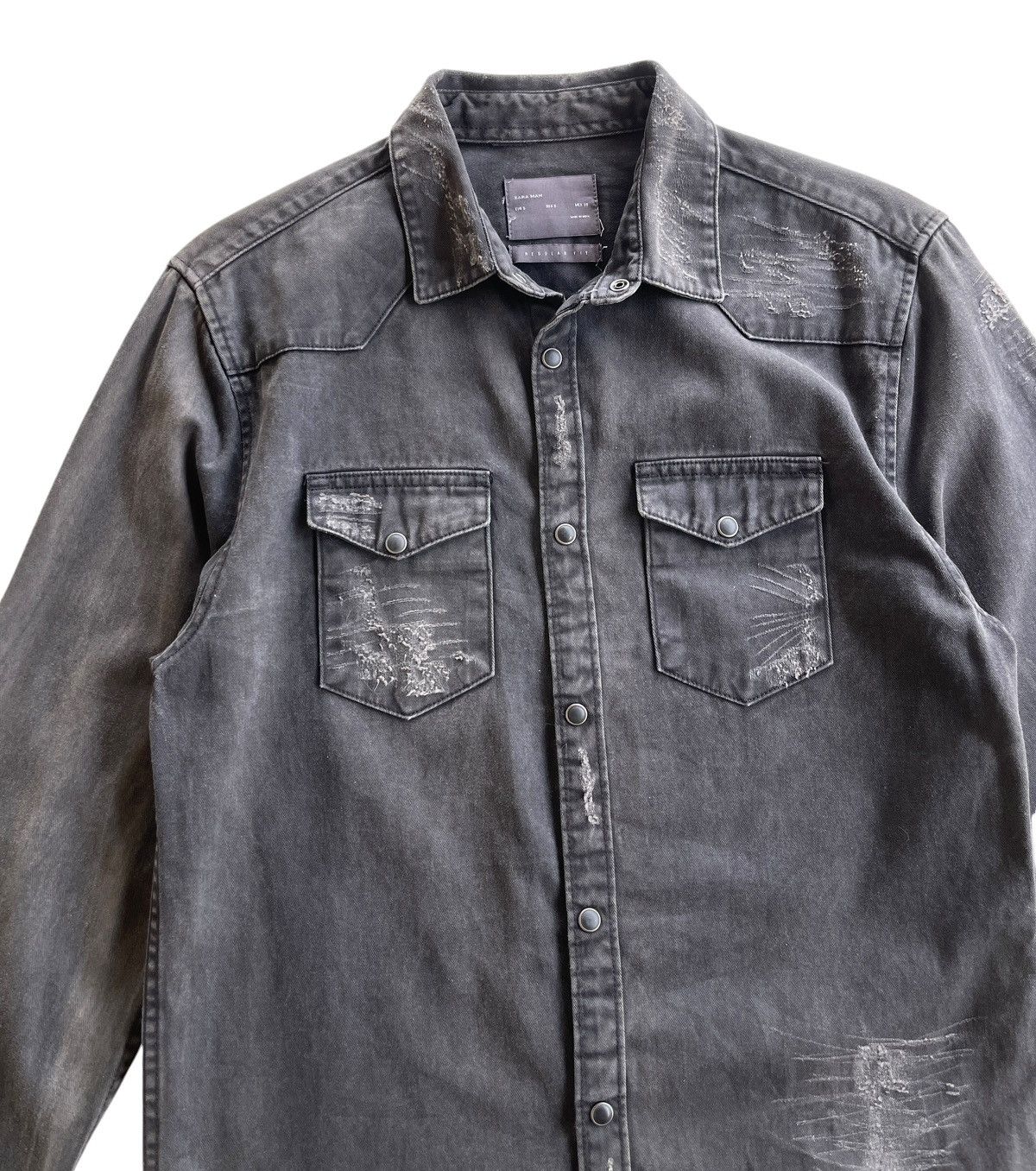 Zara Herren Zara Distressed Faded Shirt Size US S / EU 44-46 / 1 - 3 Thumbnail