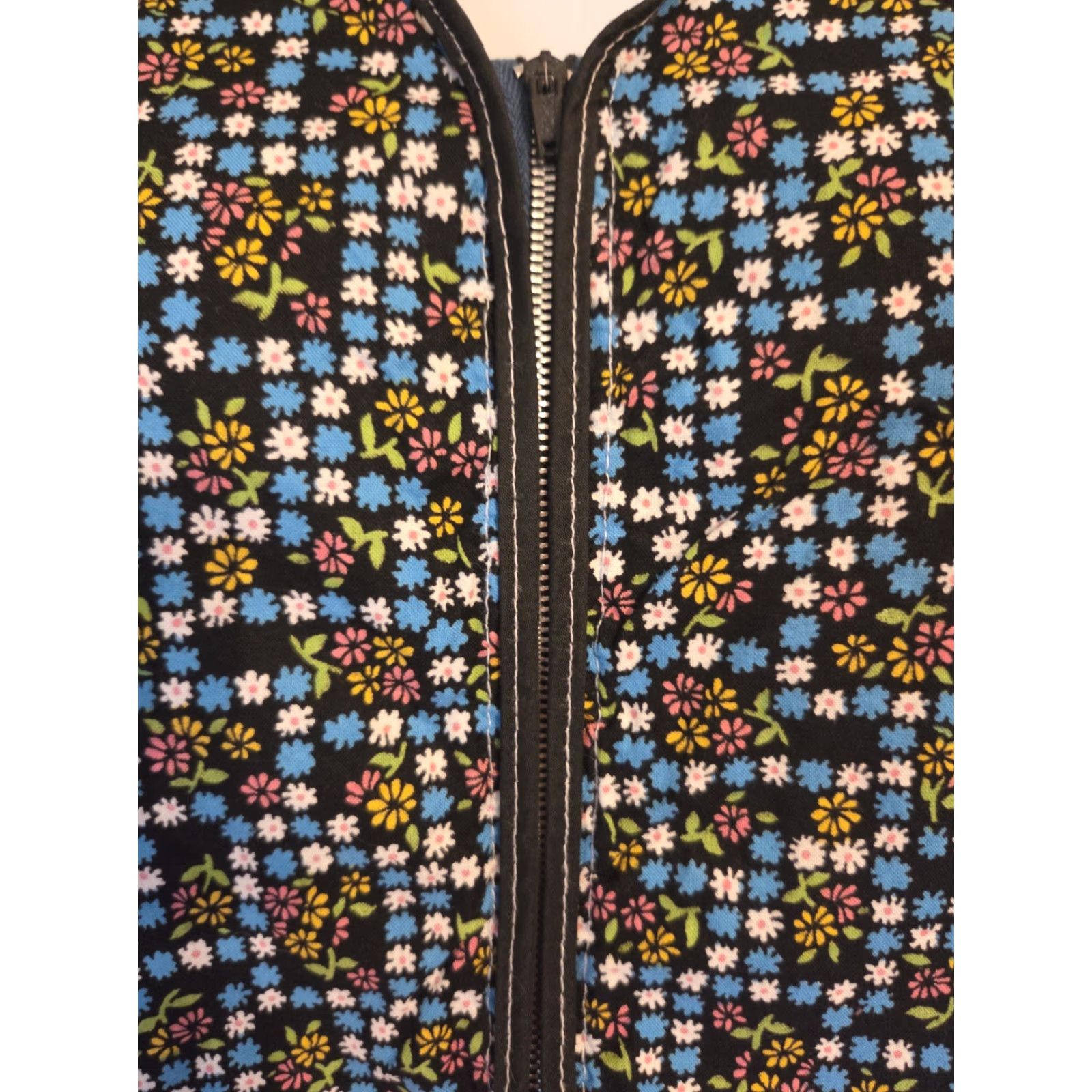 Vintage VINTAGE Unbranded Floral Full Zip Smock Apron Vest Womens L Shirt Size L / US 10 / IT 46 - 2 Thumbnail