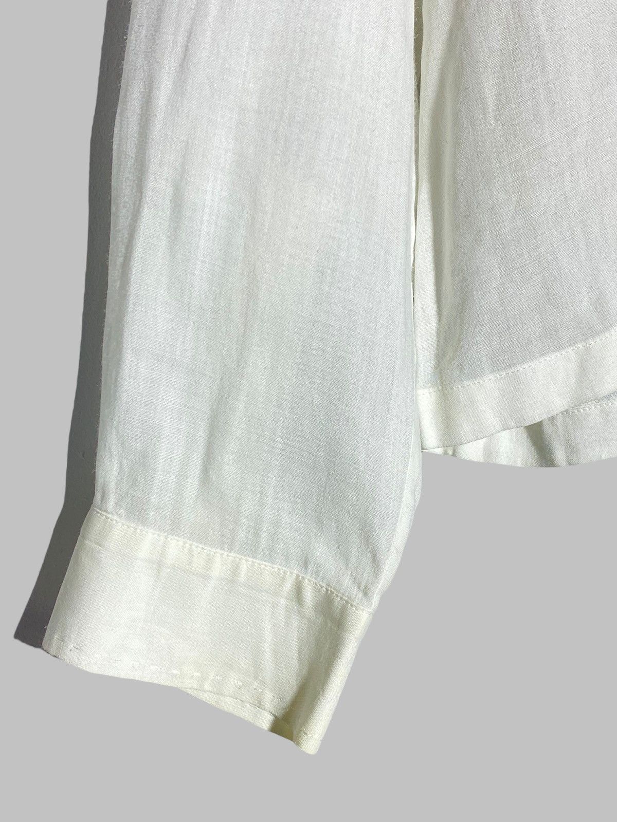 Burberry Burberry London White Bamboo Shirt With Gold Embroidery Size L / US 10 / IT 46 - 8 Thumbnail