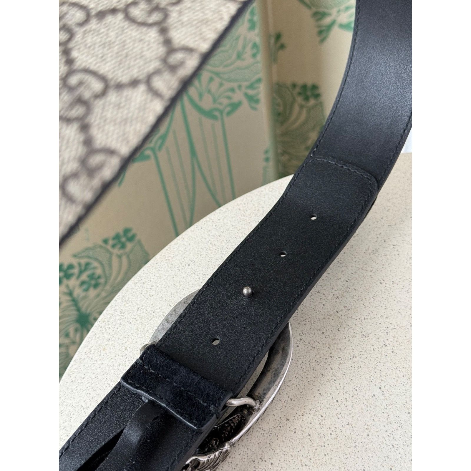 Gucci Gucci Dionysus Printed Monogram Canvas and Suede Belt 90/36 Size 36 - 10 Thumbnail