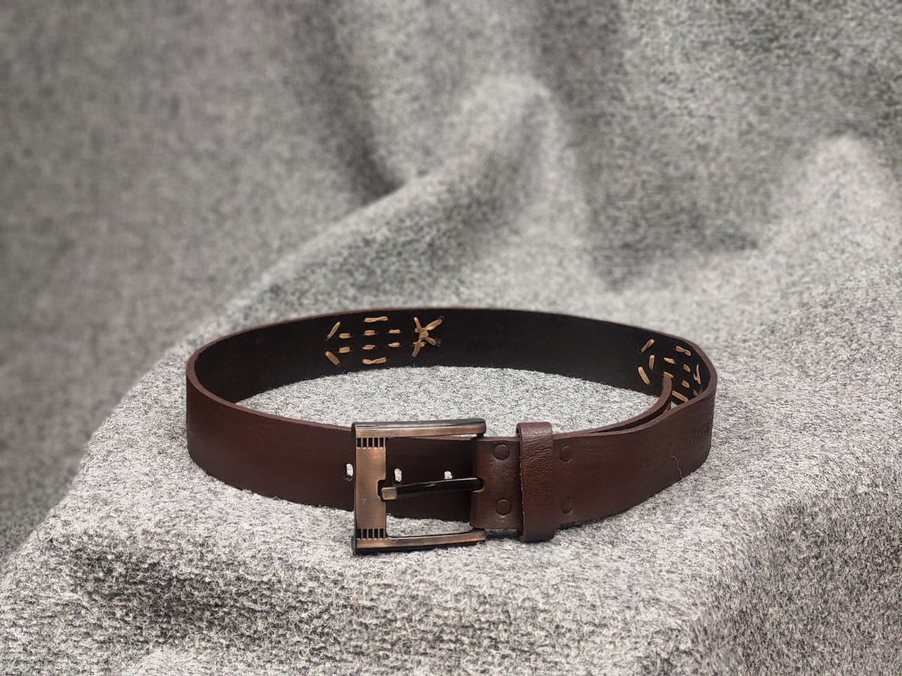 Diesel Diesel Industry Vintage Dark Brown Logo Mens Belt Y2K Style Size ONE SIZE - 1 Thumbnail
