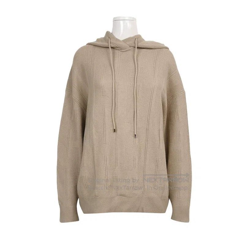 Hermes Wool Solid Color Hooded Sweater