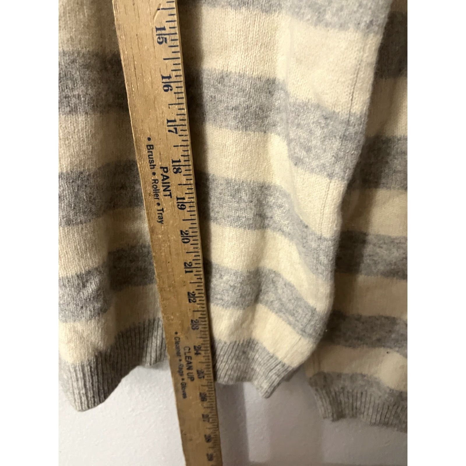 Express EUC Mens Express Sweater Large Gray Striped Pullover Crew Neck 90s Casual Knit Lomb? Size US L / EU 52-54 / 3 - 5 Thumbnail