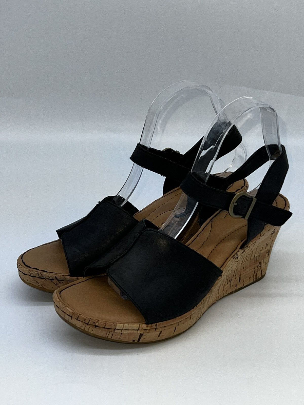 Born Born Women's Black Slingback Wedge Sandals Size 8.5 Open Toe Size US 8 / IT 38 - 1 Thumbnail