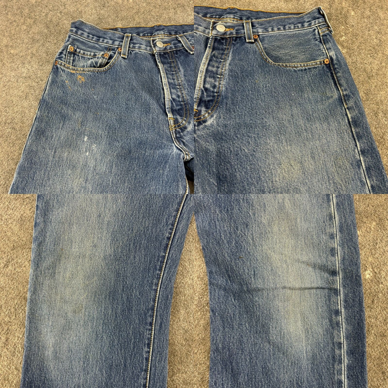 Levi's VINTAGE Levi's 501 Jeans Mens 33x30 Blue Straight Leg Regular Fit Medium Wash 90s Mens Size US 33 - 8 Thumbnail