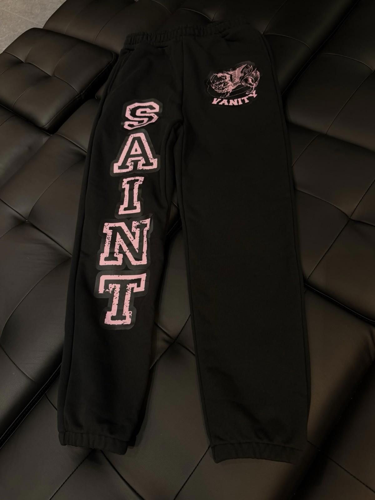 Saint Vanity Size M - Saint Vanity Varsity Sweatpants Black Pink NEW 2025 Size US 32 / EU 48 - 3 Thumbnail